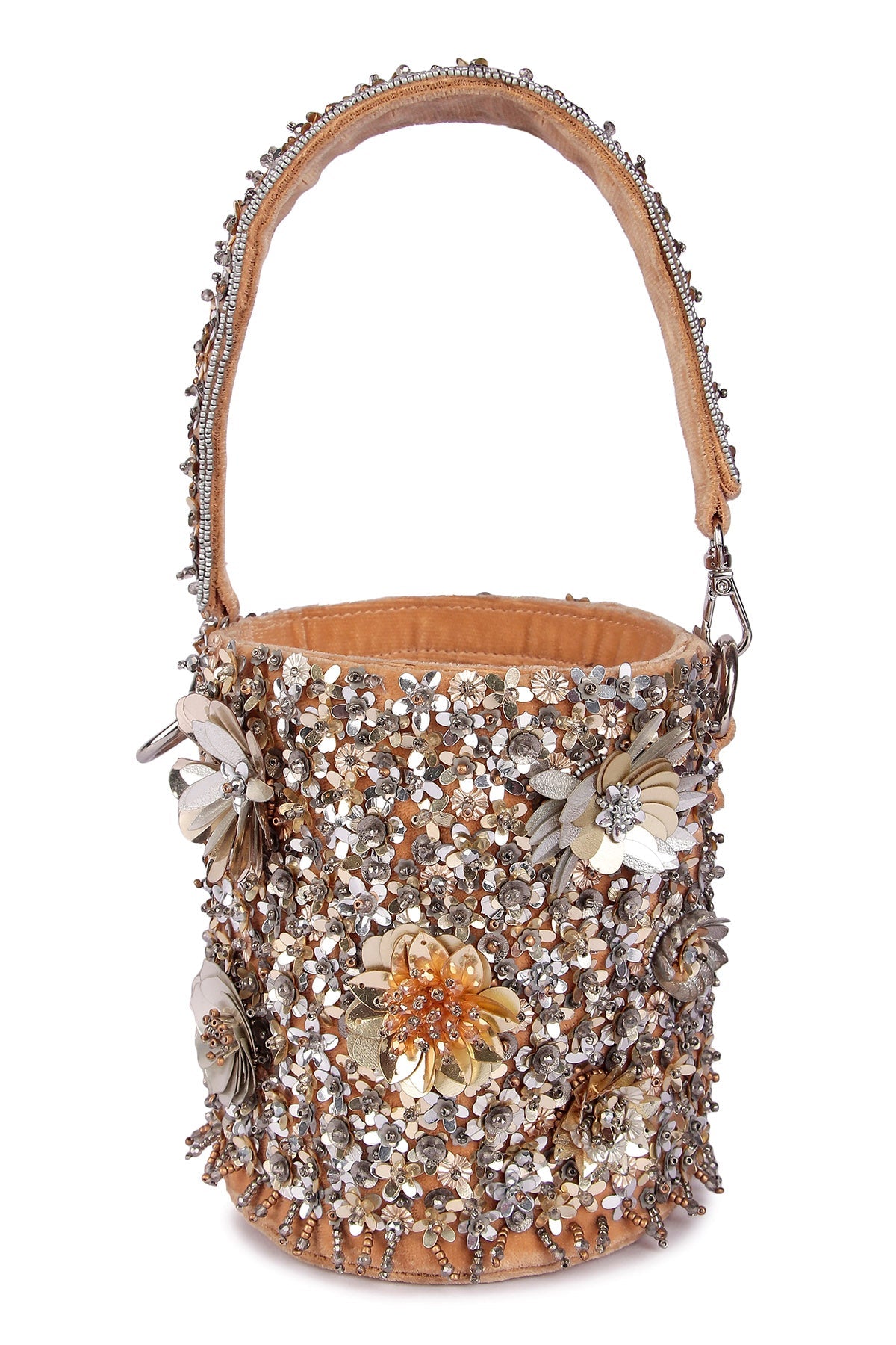 Buy Golden Velvet Duo Bucket Potli for women by the Purple sack online available at scrollnshops