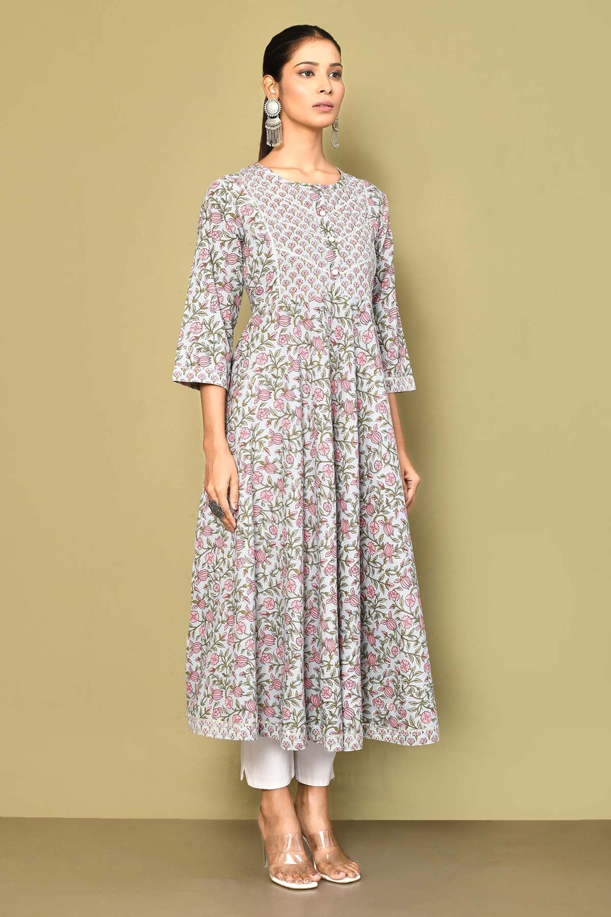 Gota Lace Embellished Floral Kurta