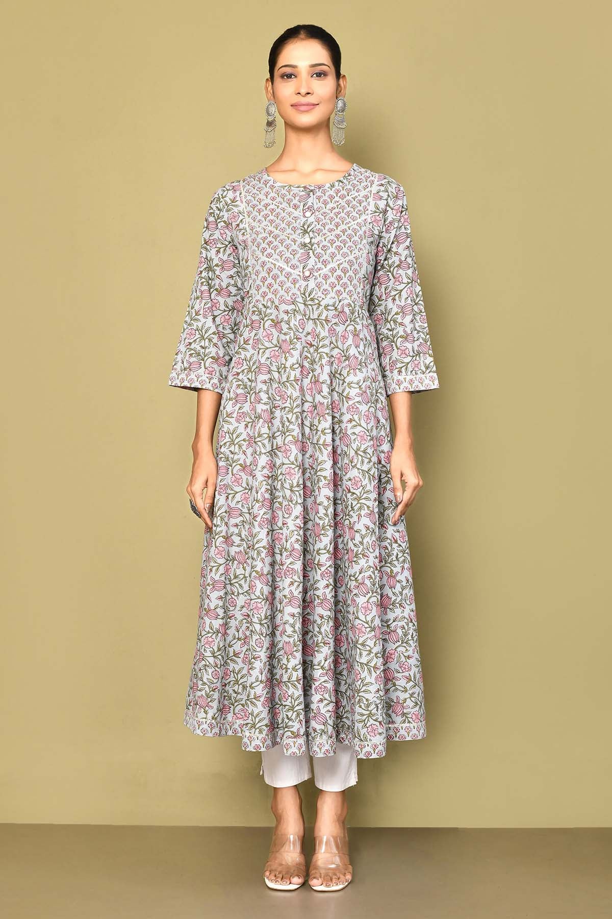 Gota Lace Embellished Floral Kurta