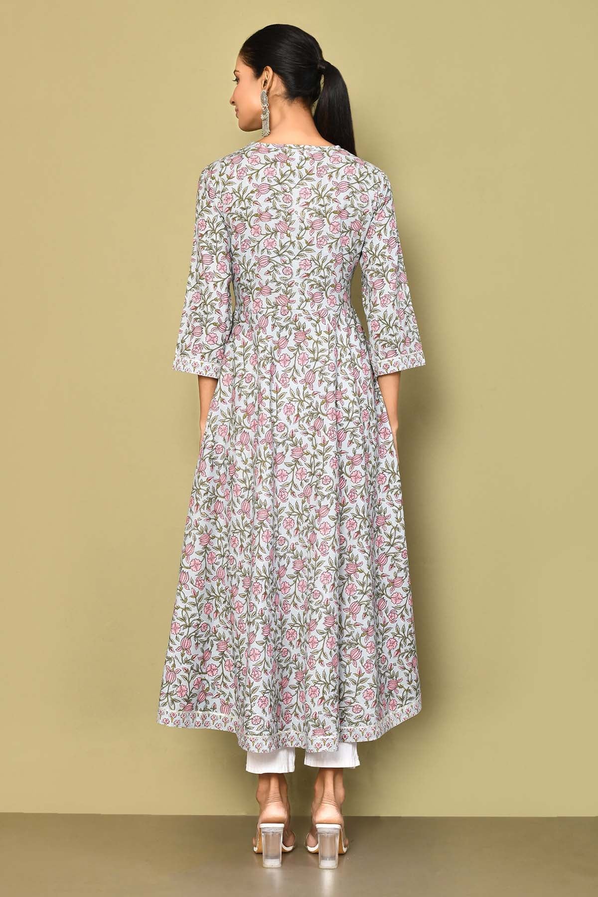 Gota Lace Embellished Floral Kurta