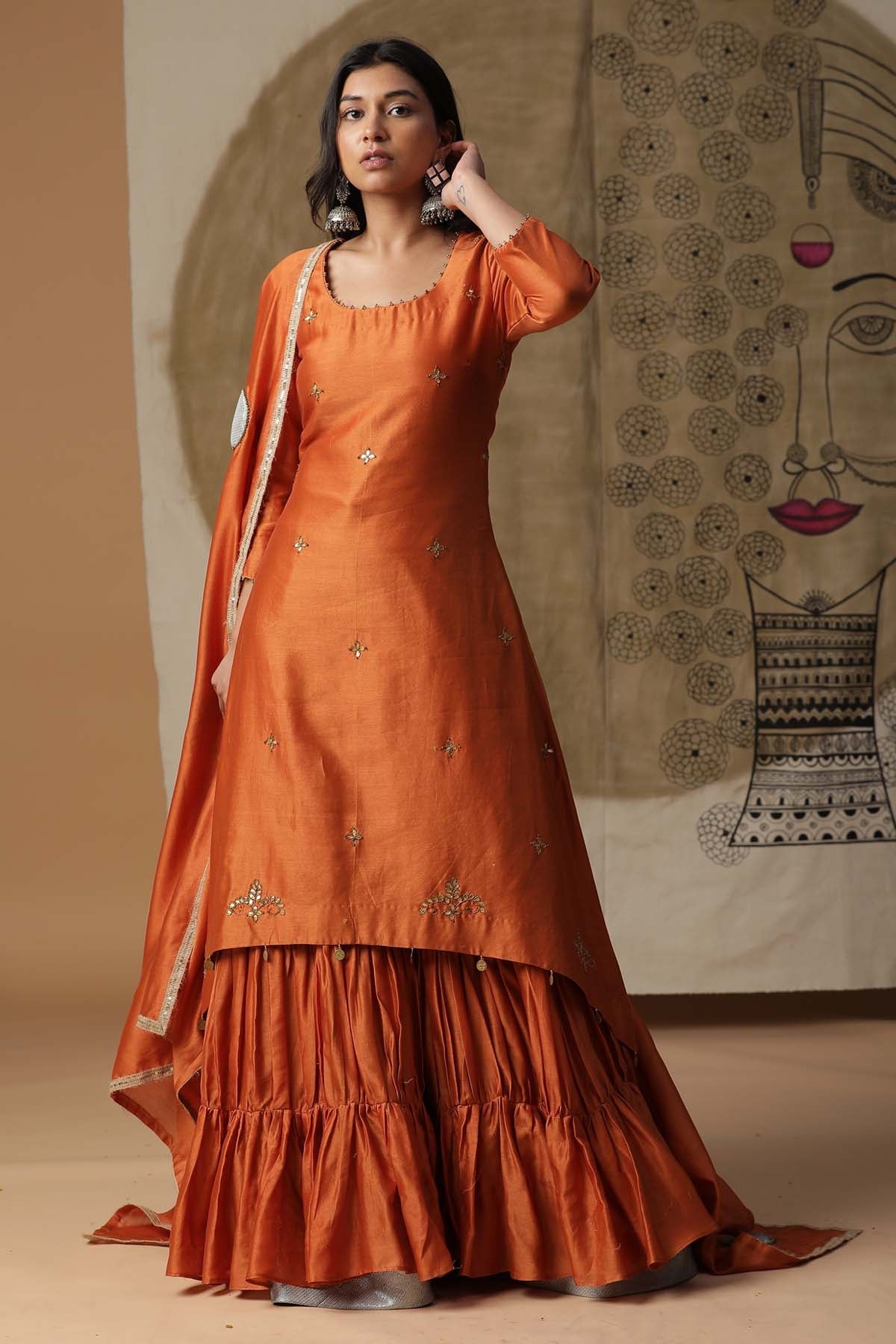 Buy Arpita SulakshanaBurnt Orange Kurta Set