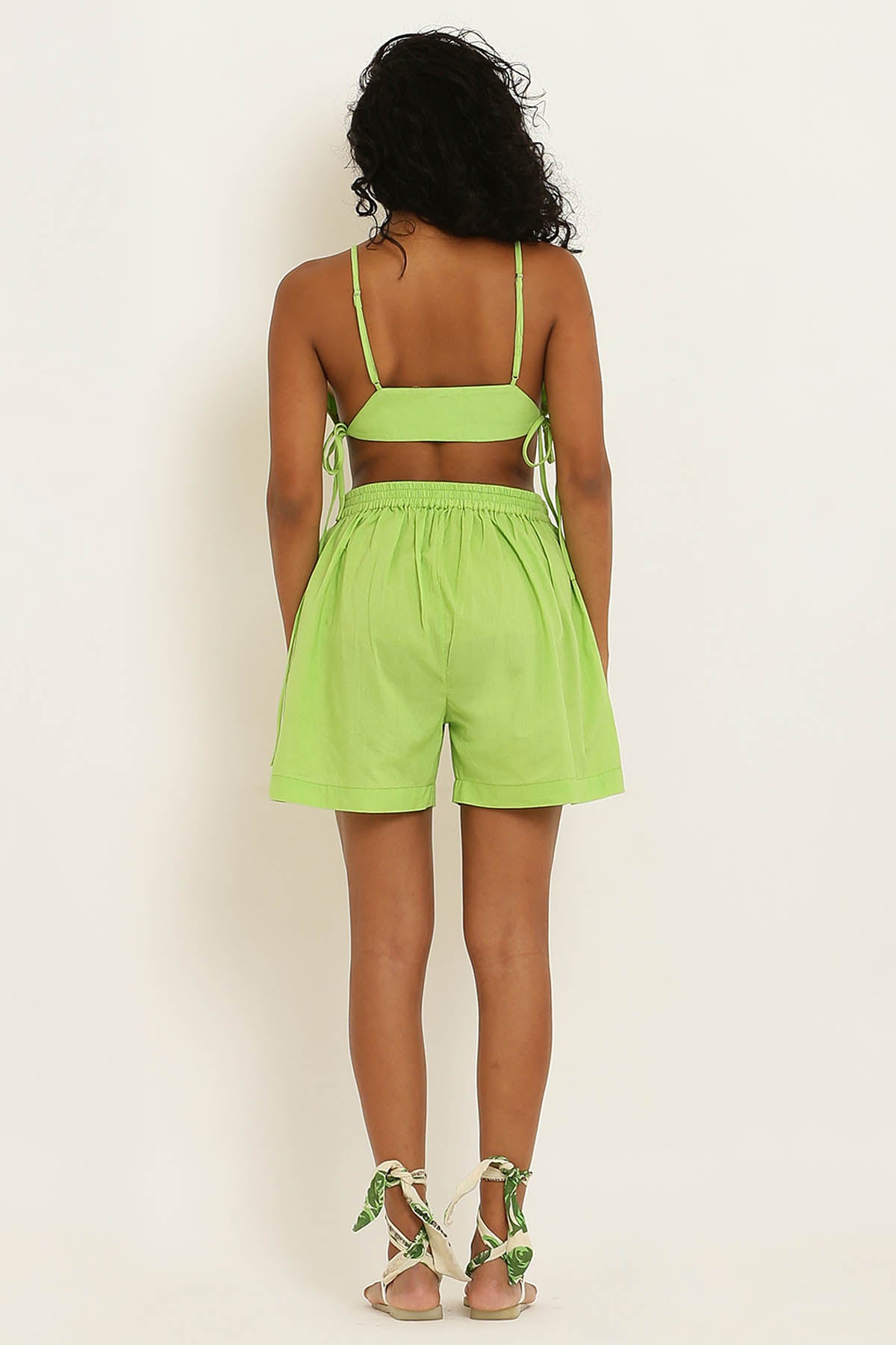 Green 100% Cotton Beach Shorts