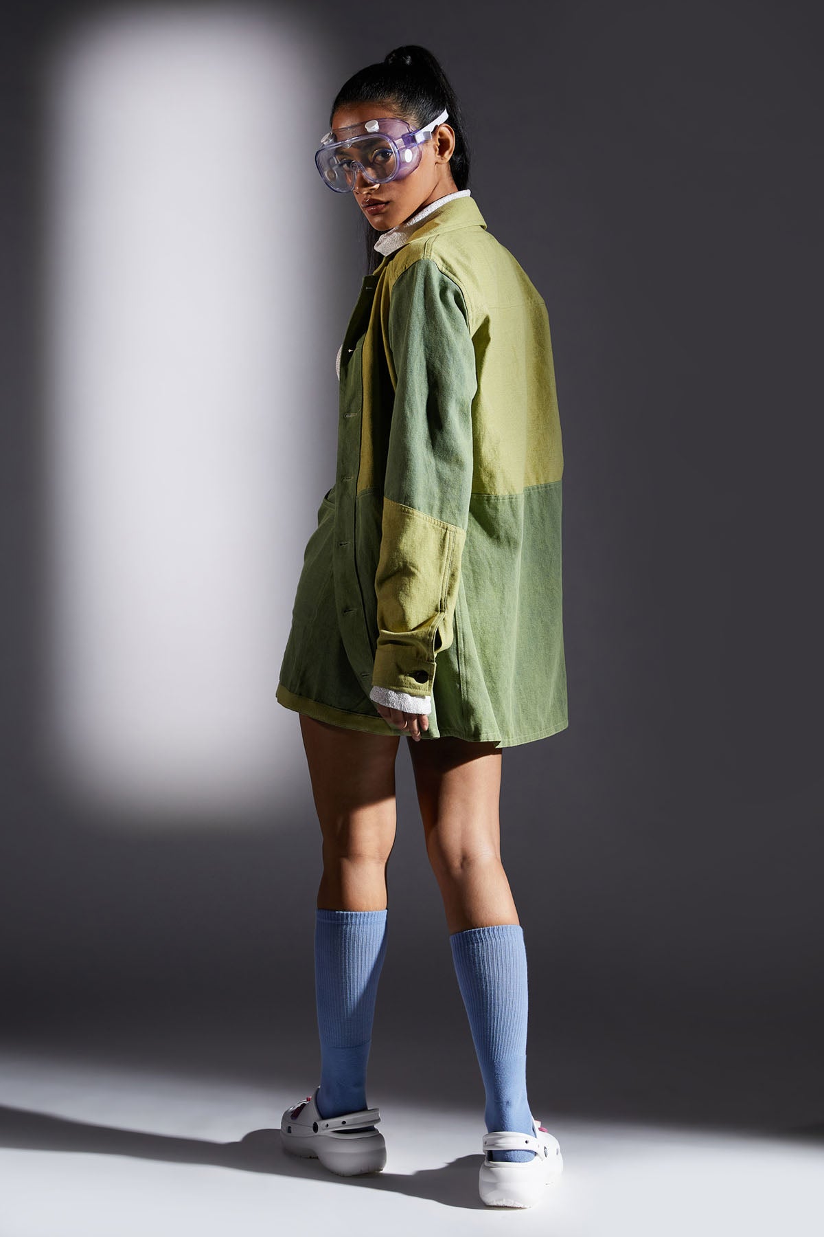 Green Button-Up Denim Jacket