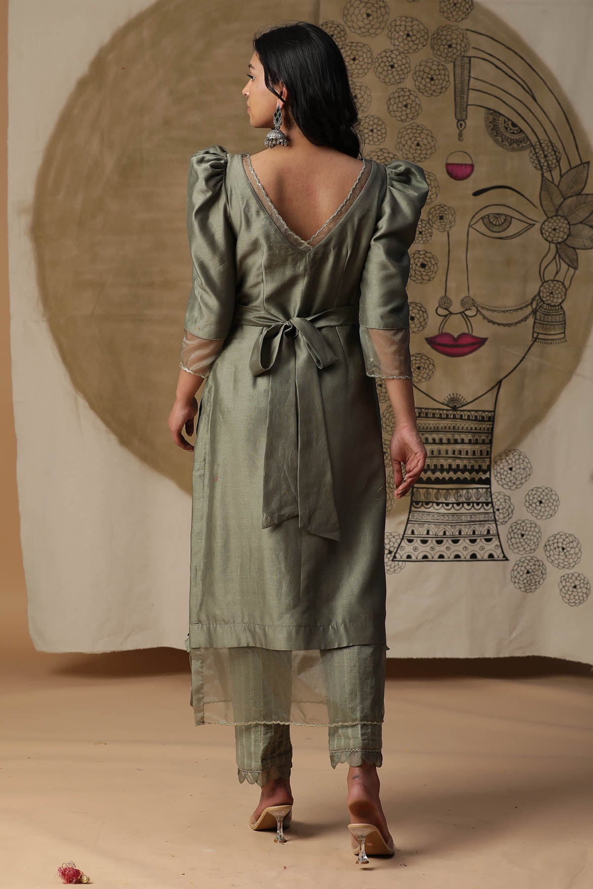 Green Chanderi Silk Kurta Set