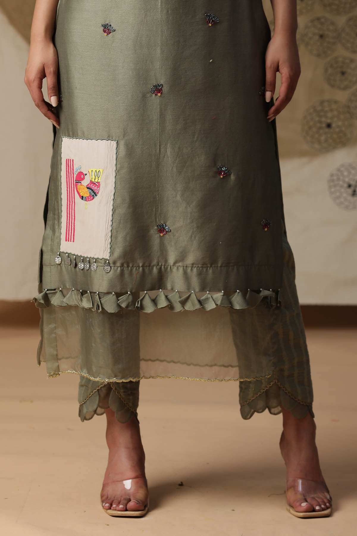 Green Chanderi Silk Kurta Set