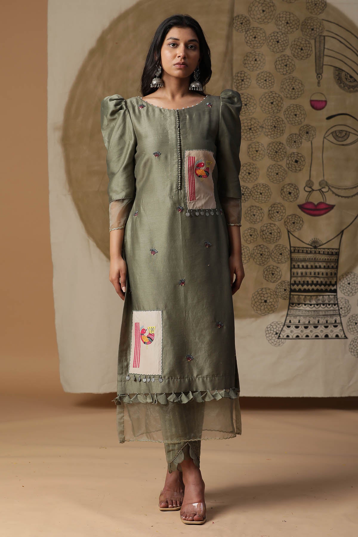 Green Chanderi Silk Kurta Set