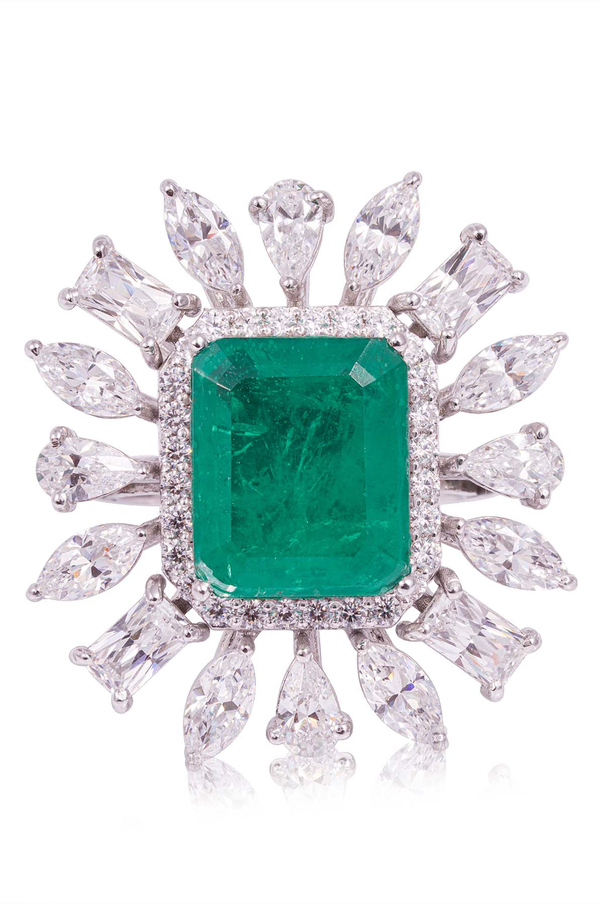 Green Cubic Zirconia Ring