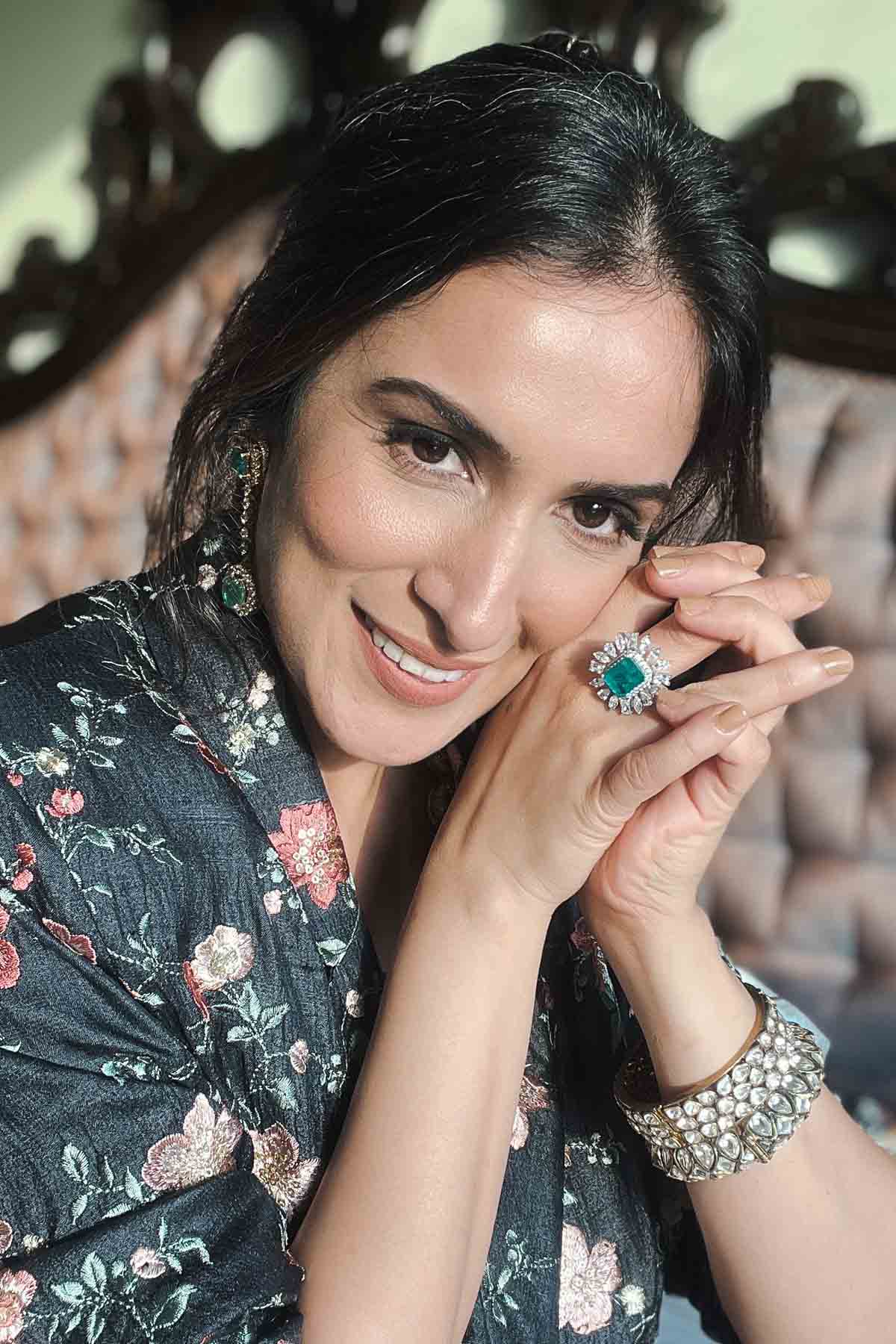 Green Cubic Zirconia Ring