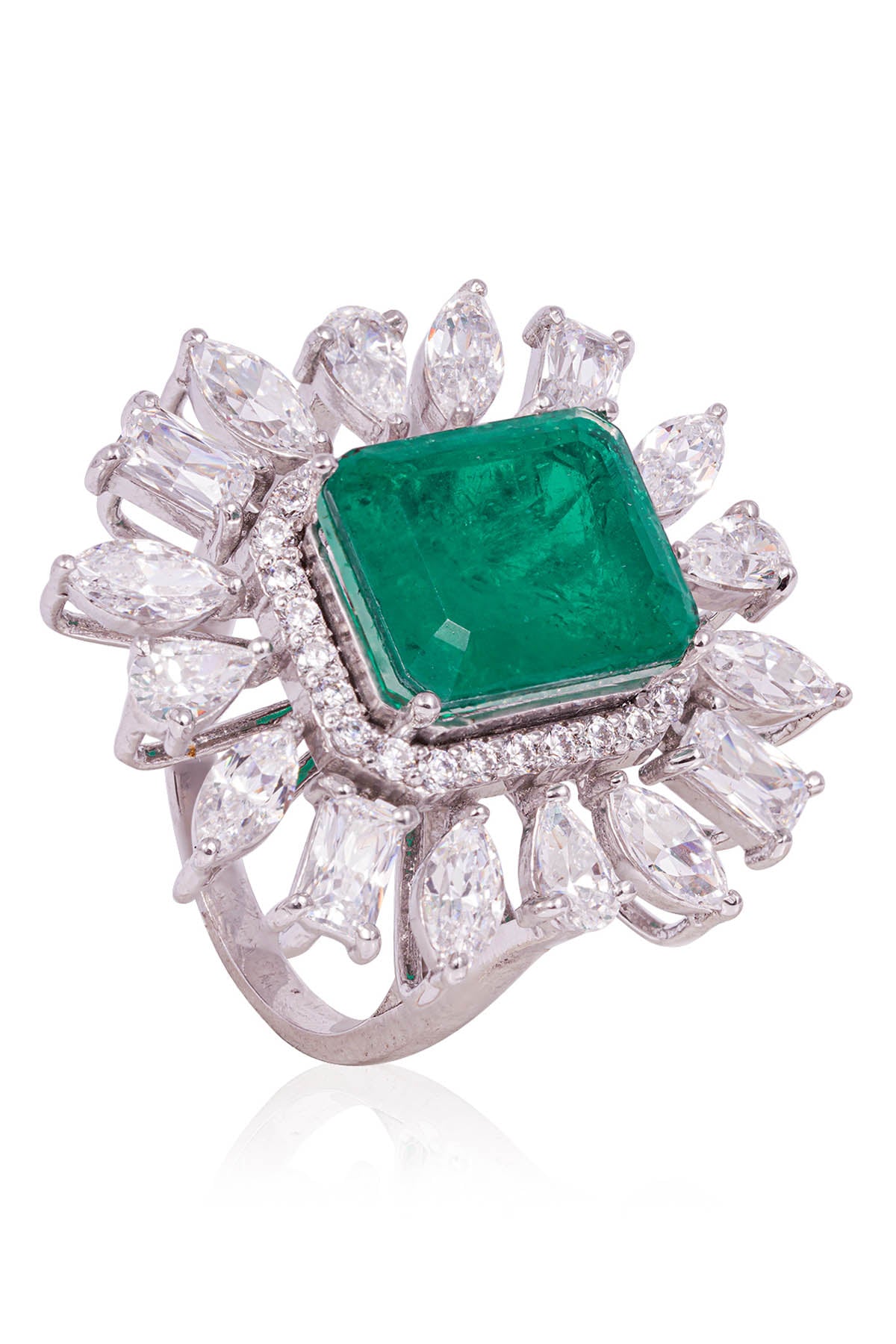 Green Cubic Zirconia Ring