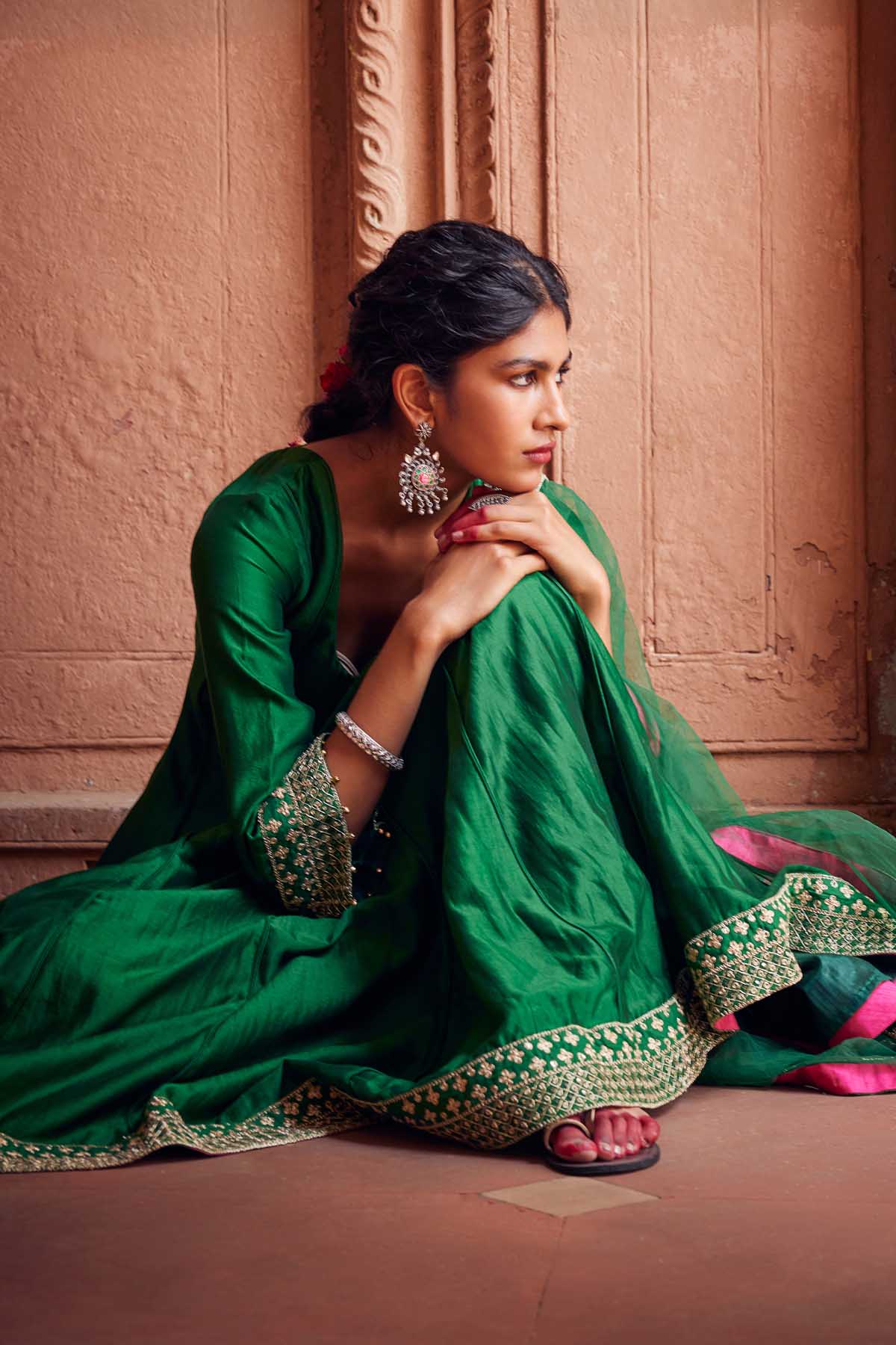 Green Double Piping Kalidar Set