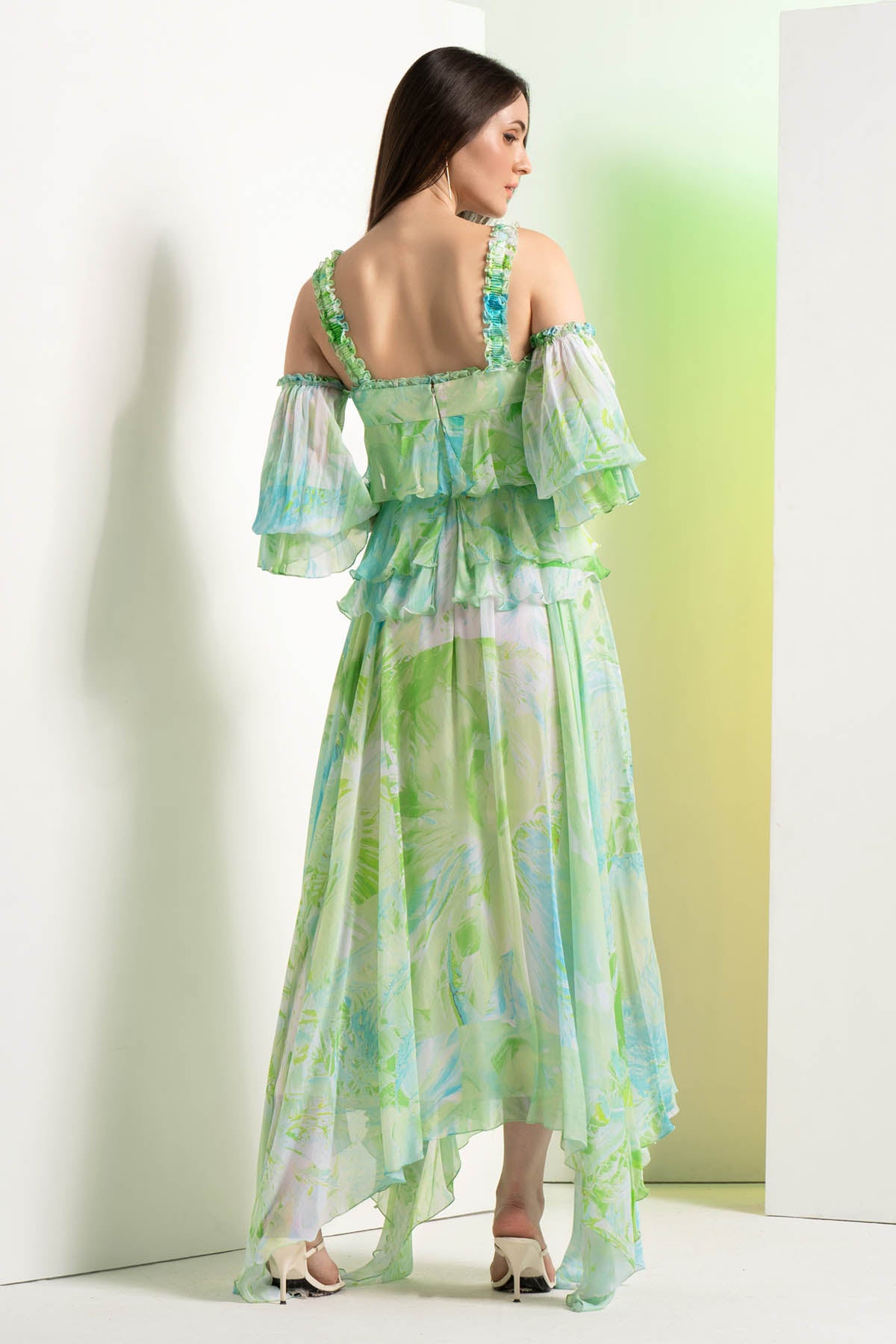 Green Drop Shoulder Dress