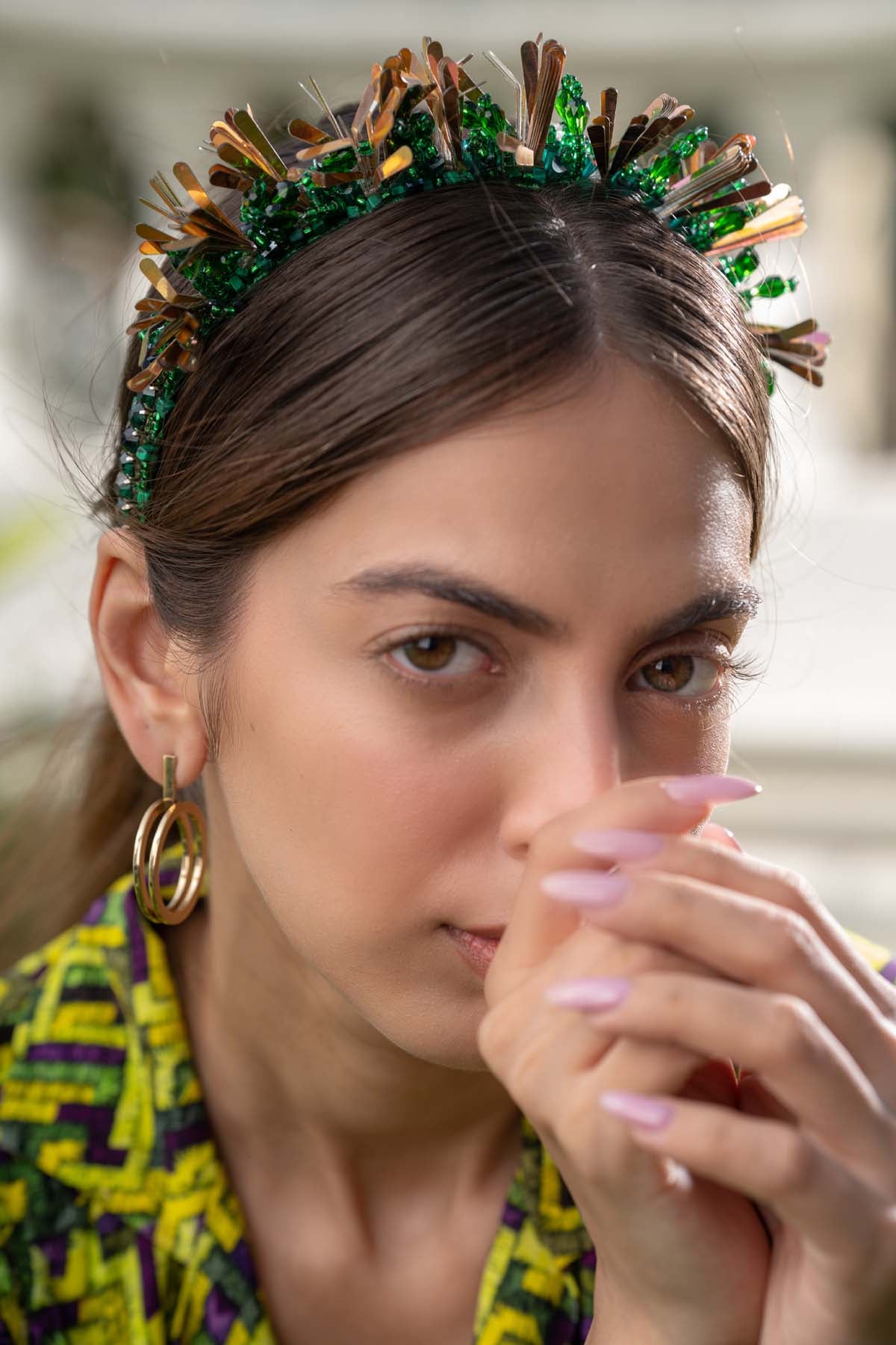 Green Embellished Headband