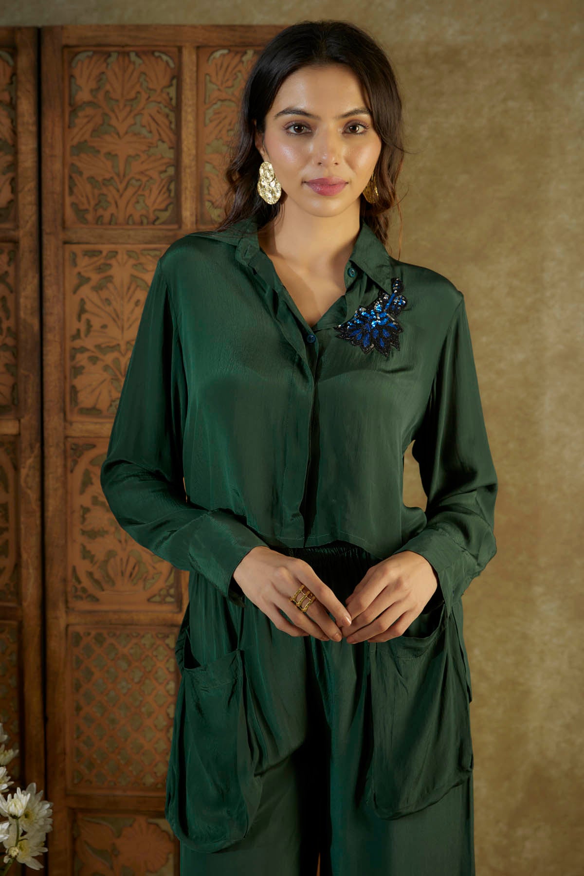 Green Embroidered Co-ord Set