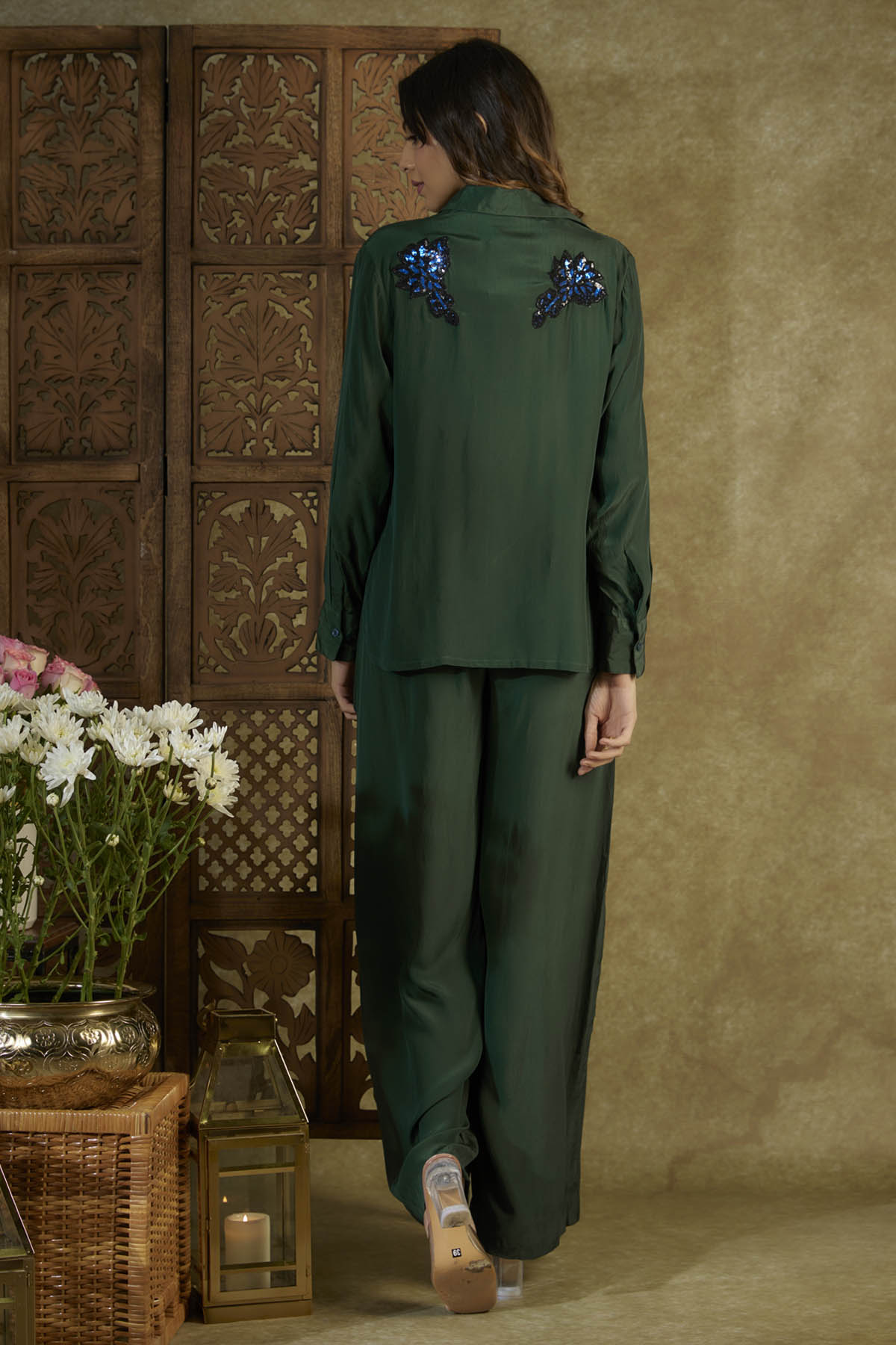 Green Embroidered Co-ord Set