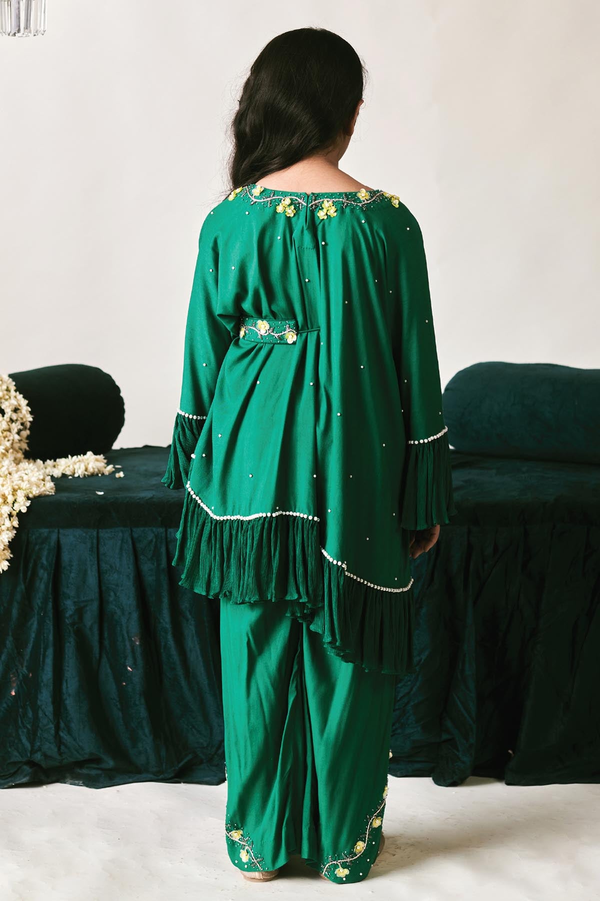 Irish Green Embroidered Kurta Set