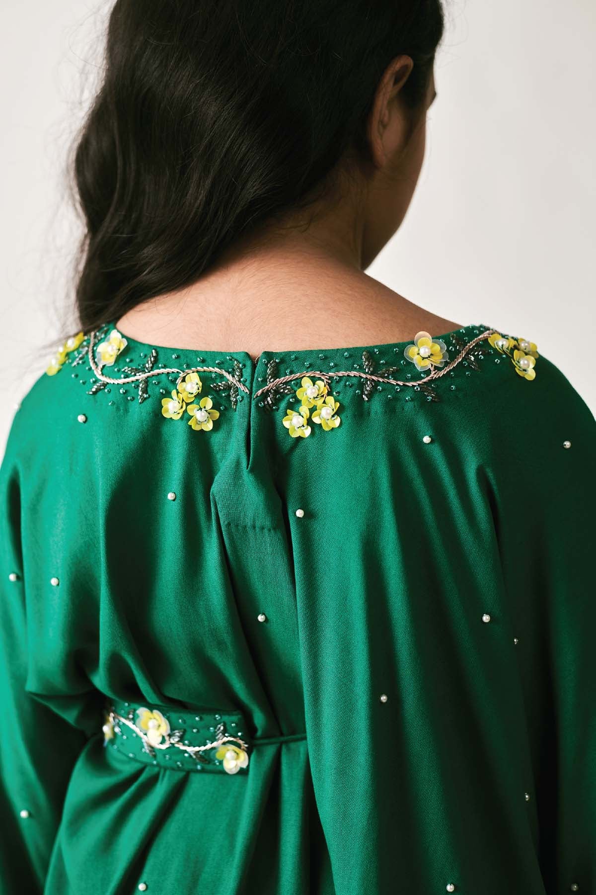 Irish Green Embroidered Kurta Set