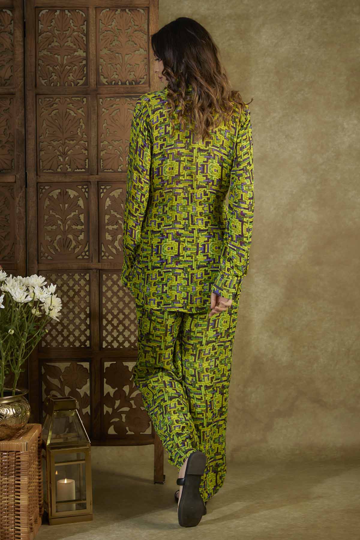 Green Printed Kurta & Sharara