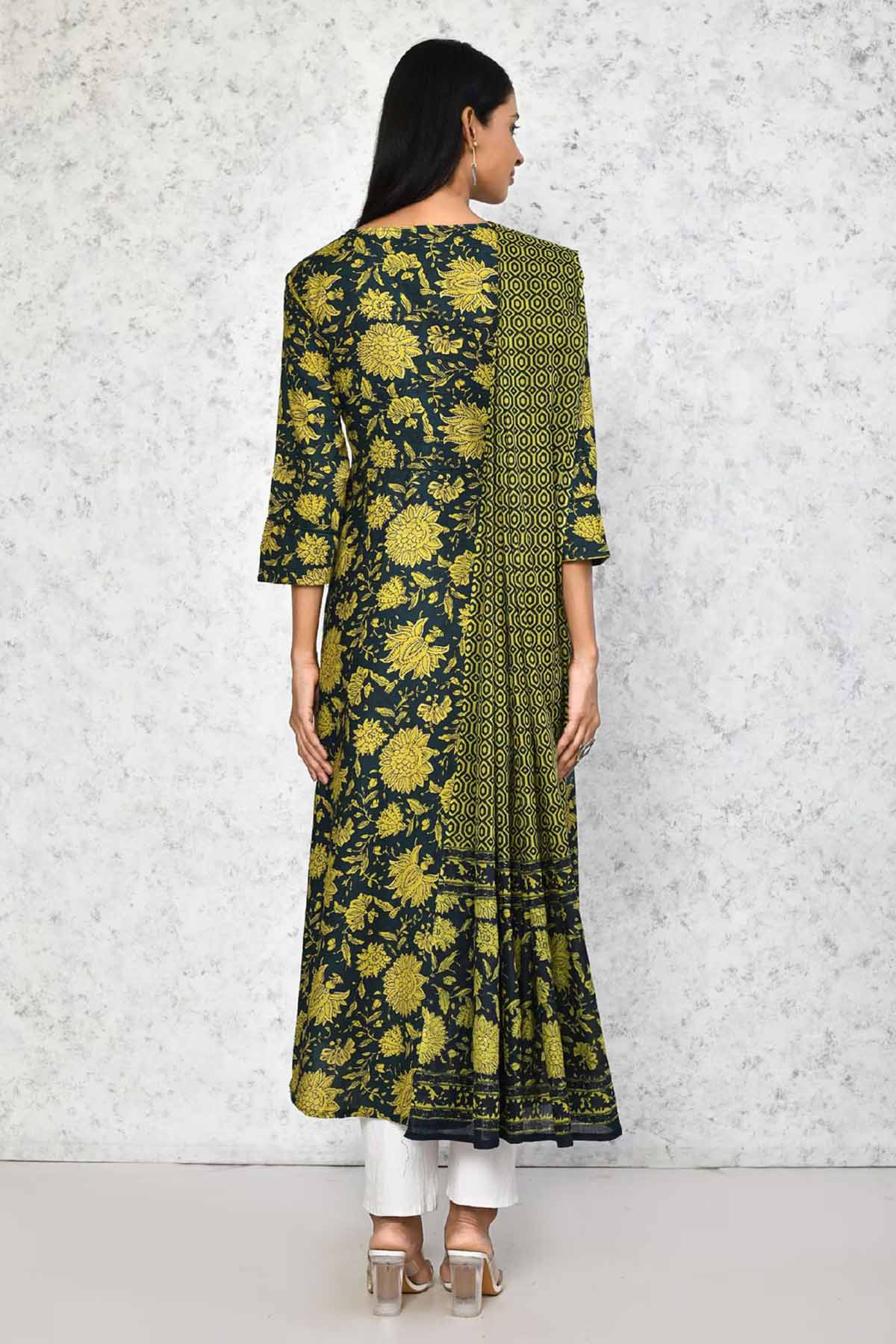 Green Floral Kurta & Dupatta