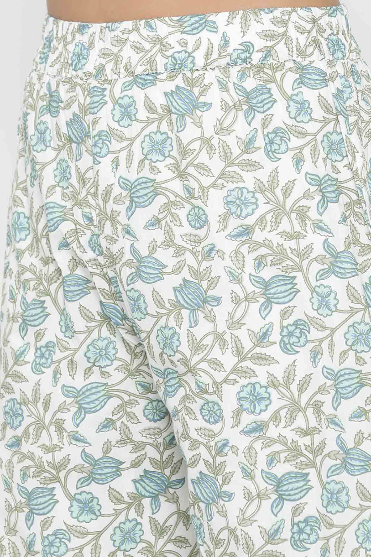 Green Floral Kurta & Palazzo Set