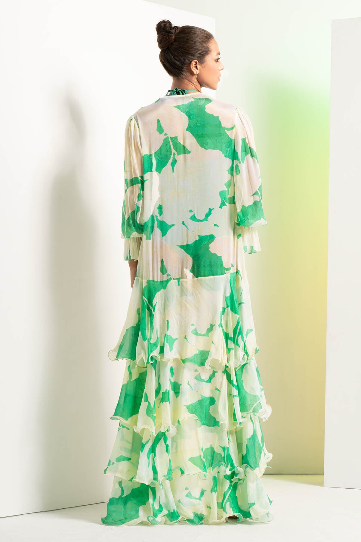 Green Floral Twisted Bodysuit