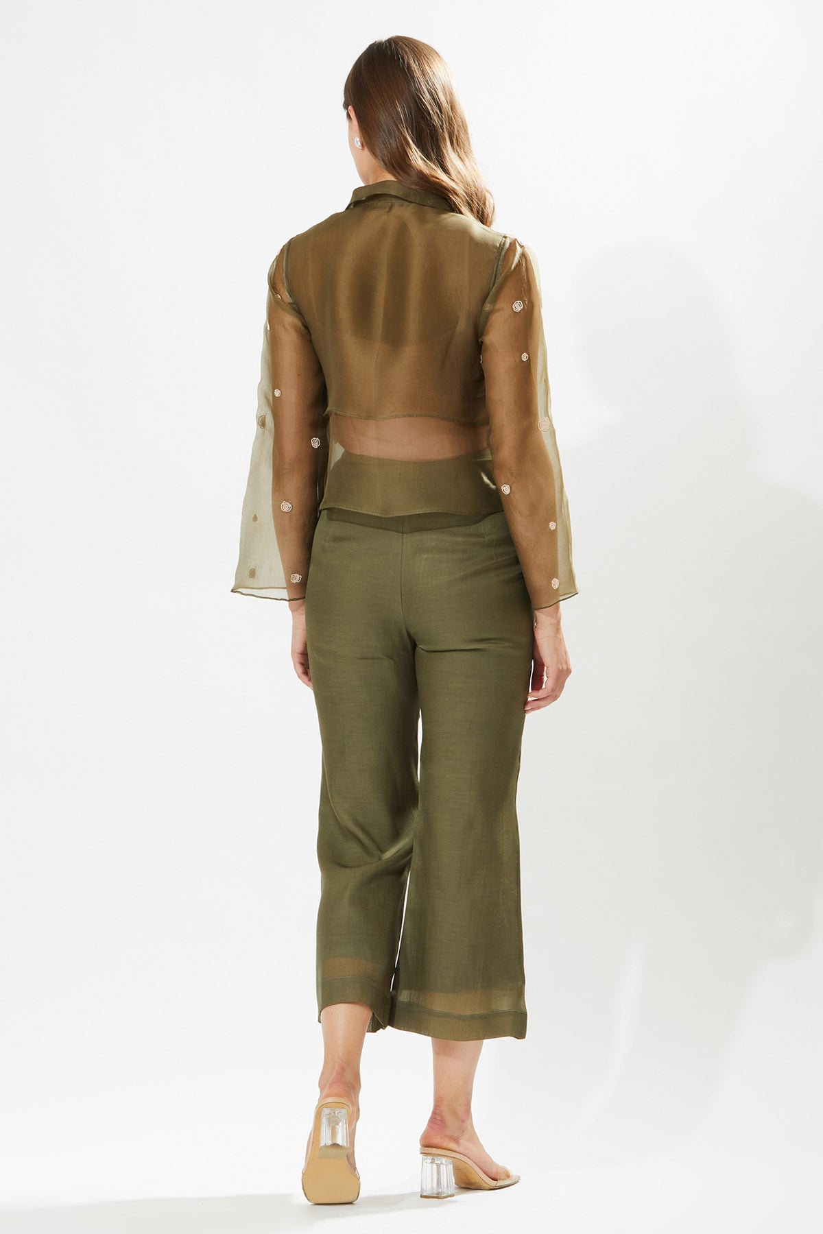 Green Front Tie Up Jacket