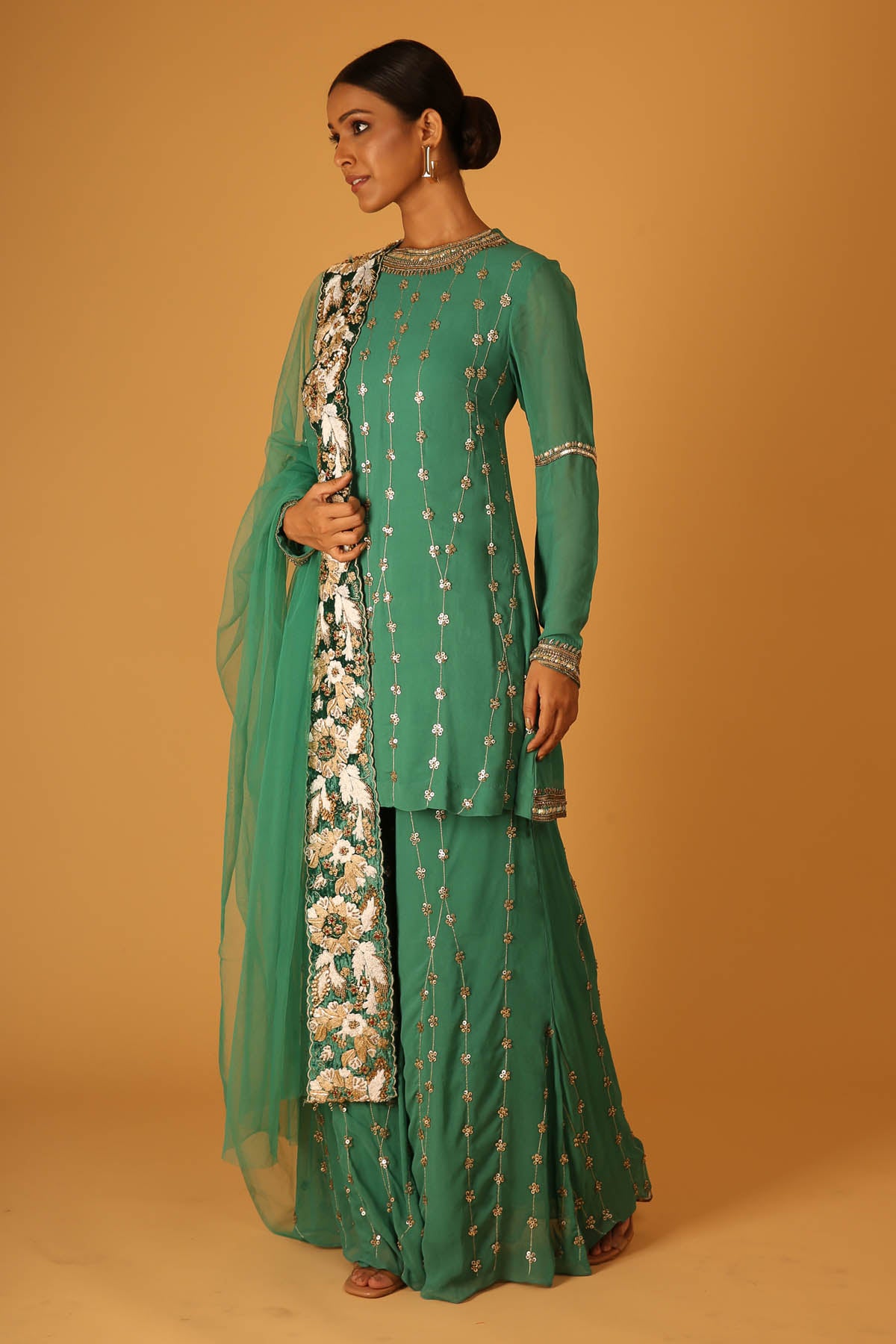 Embroidered Georgette Kurta Set
