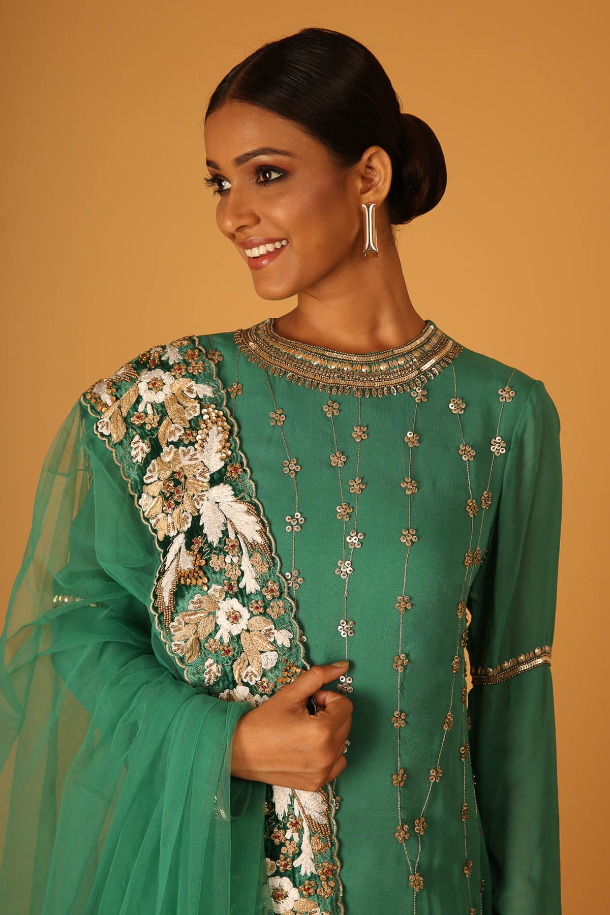 Embroidered Georgette Kurta Set