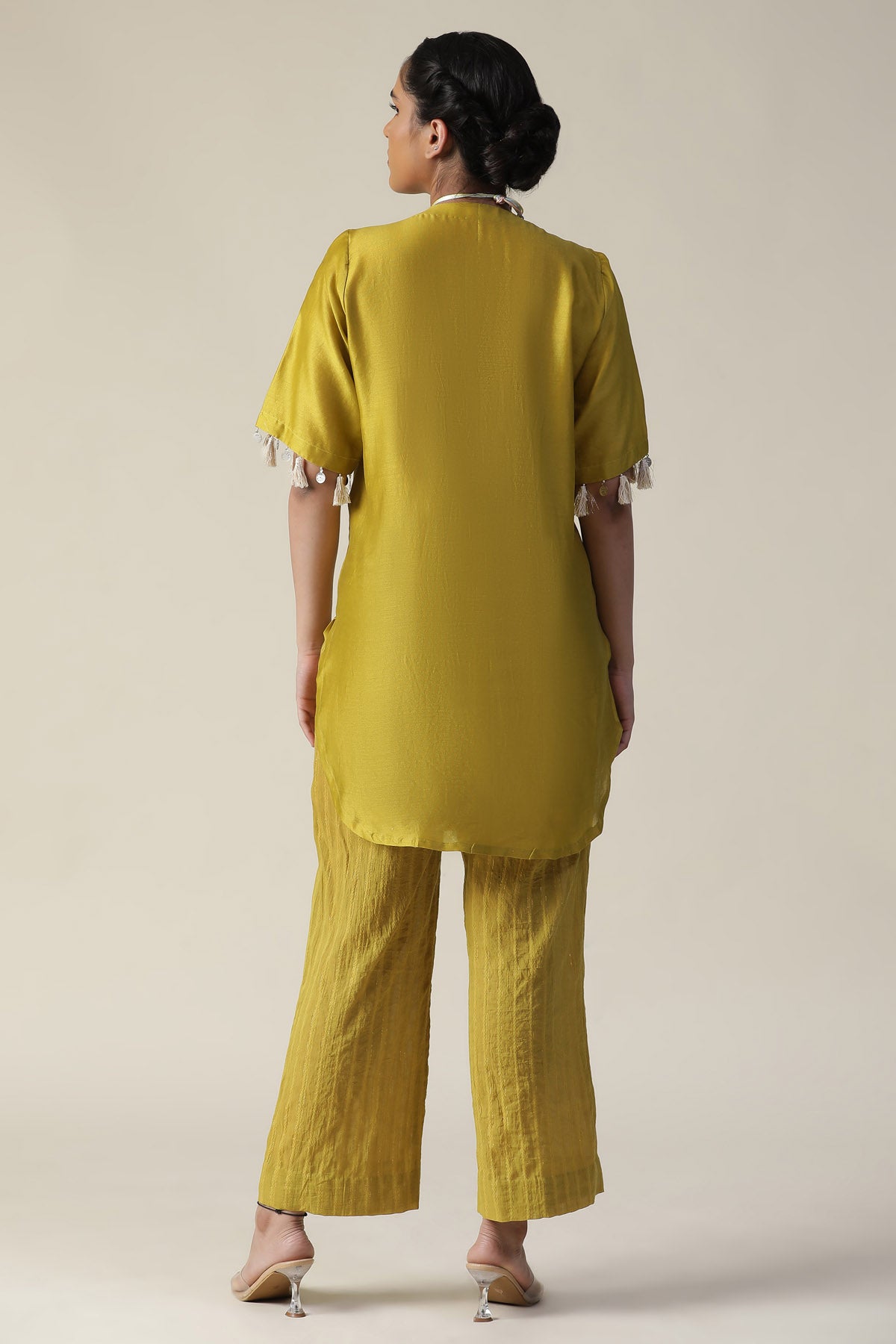 Green Hand Painted Kurta & Pants