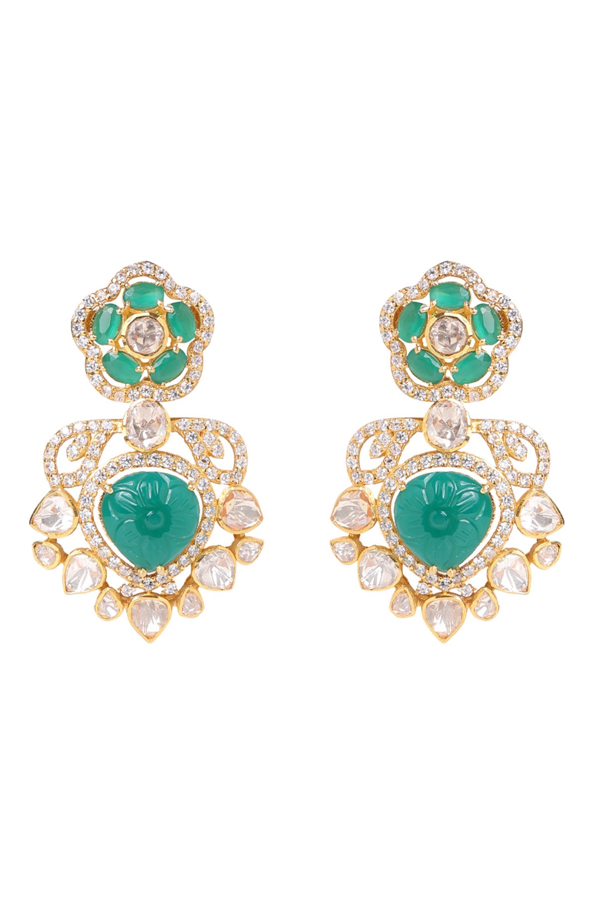 White & Green Necklace set