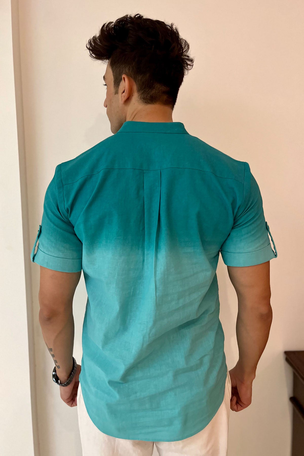 Green Ombre Linen Shirt