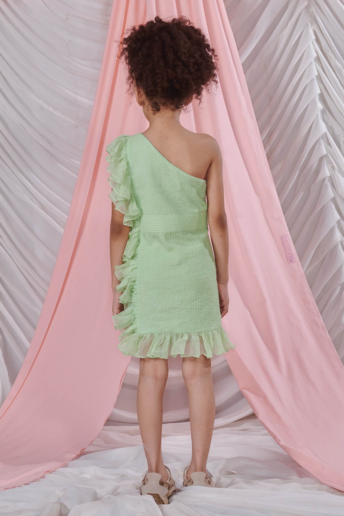 Green One Shoulder Dress