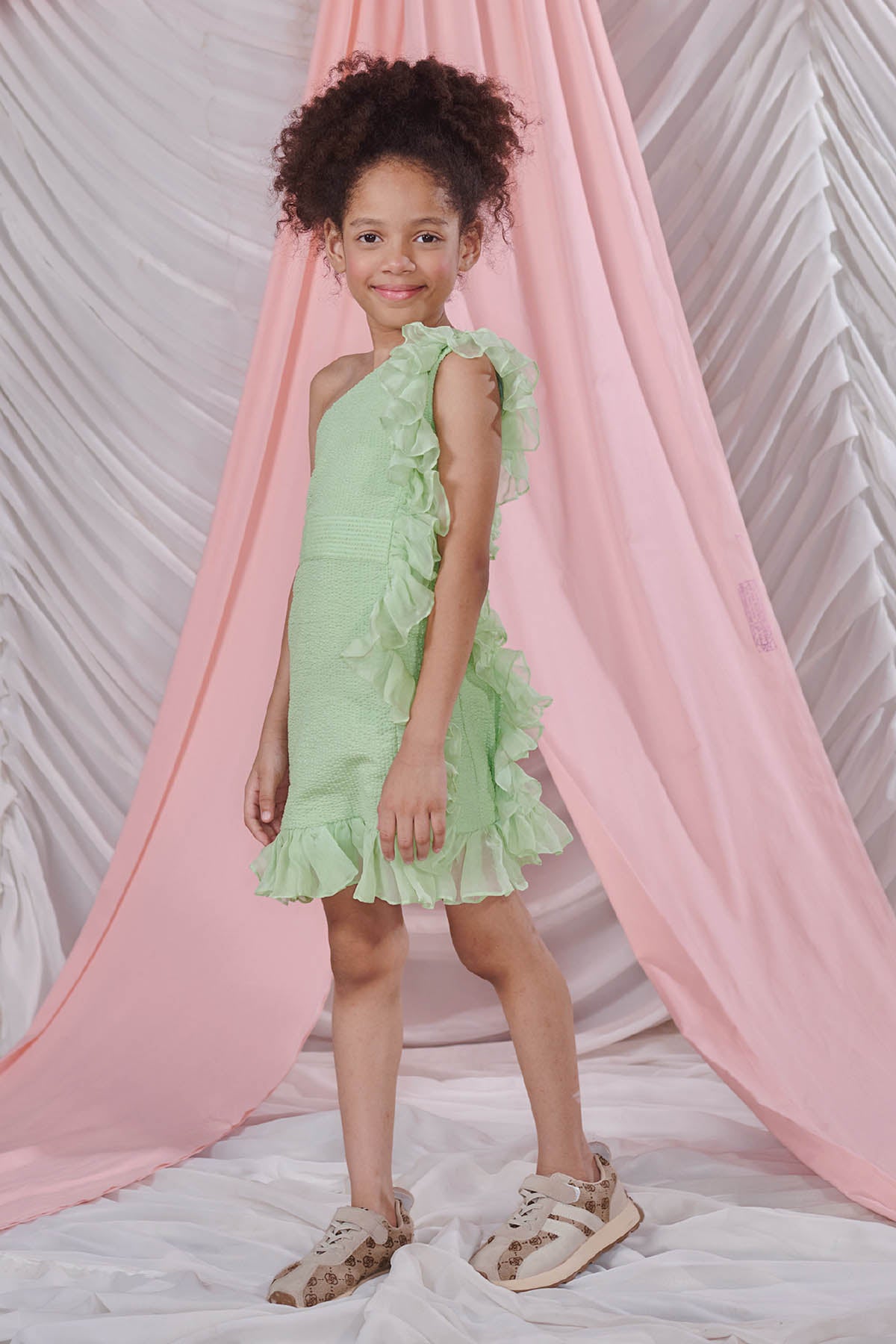 Green One Shoulder Dress