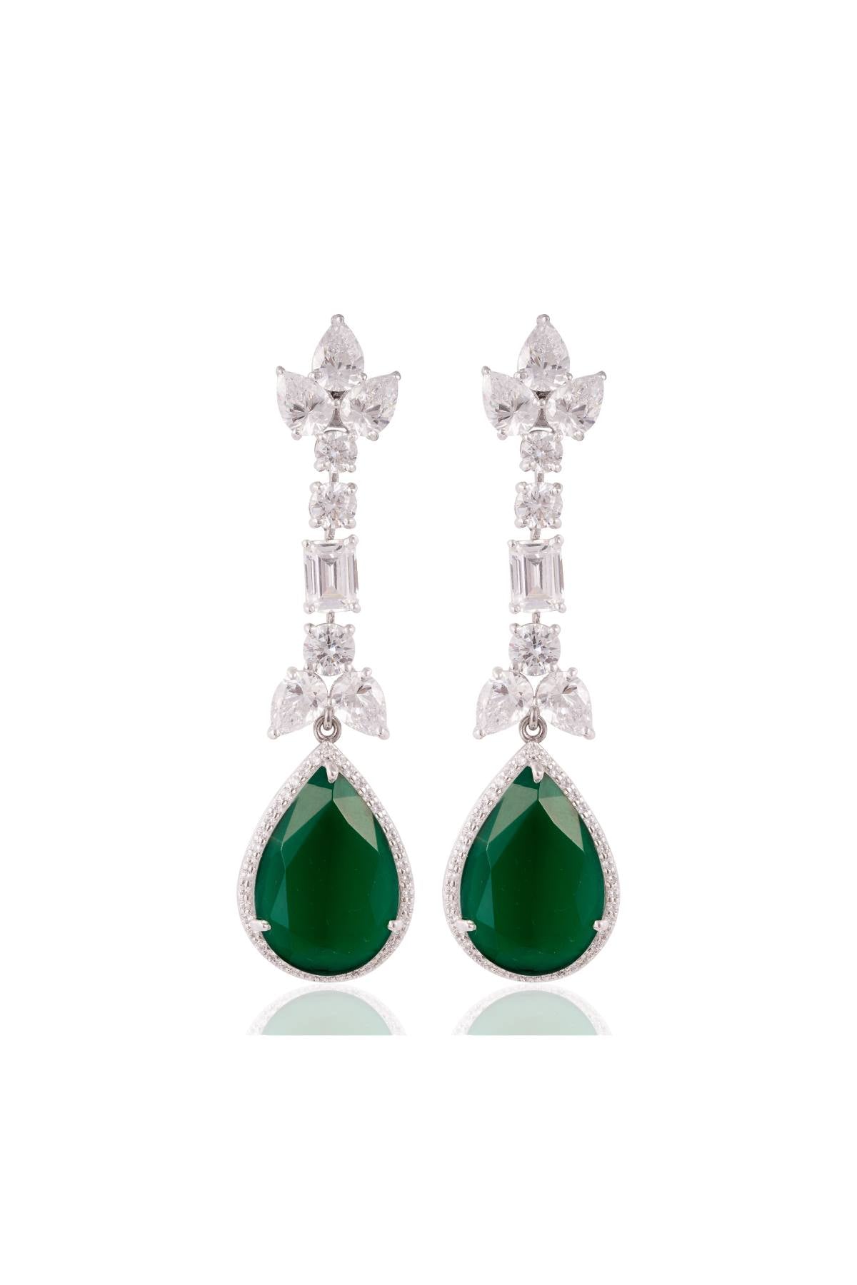 Green Pear Shape Earrings