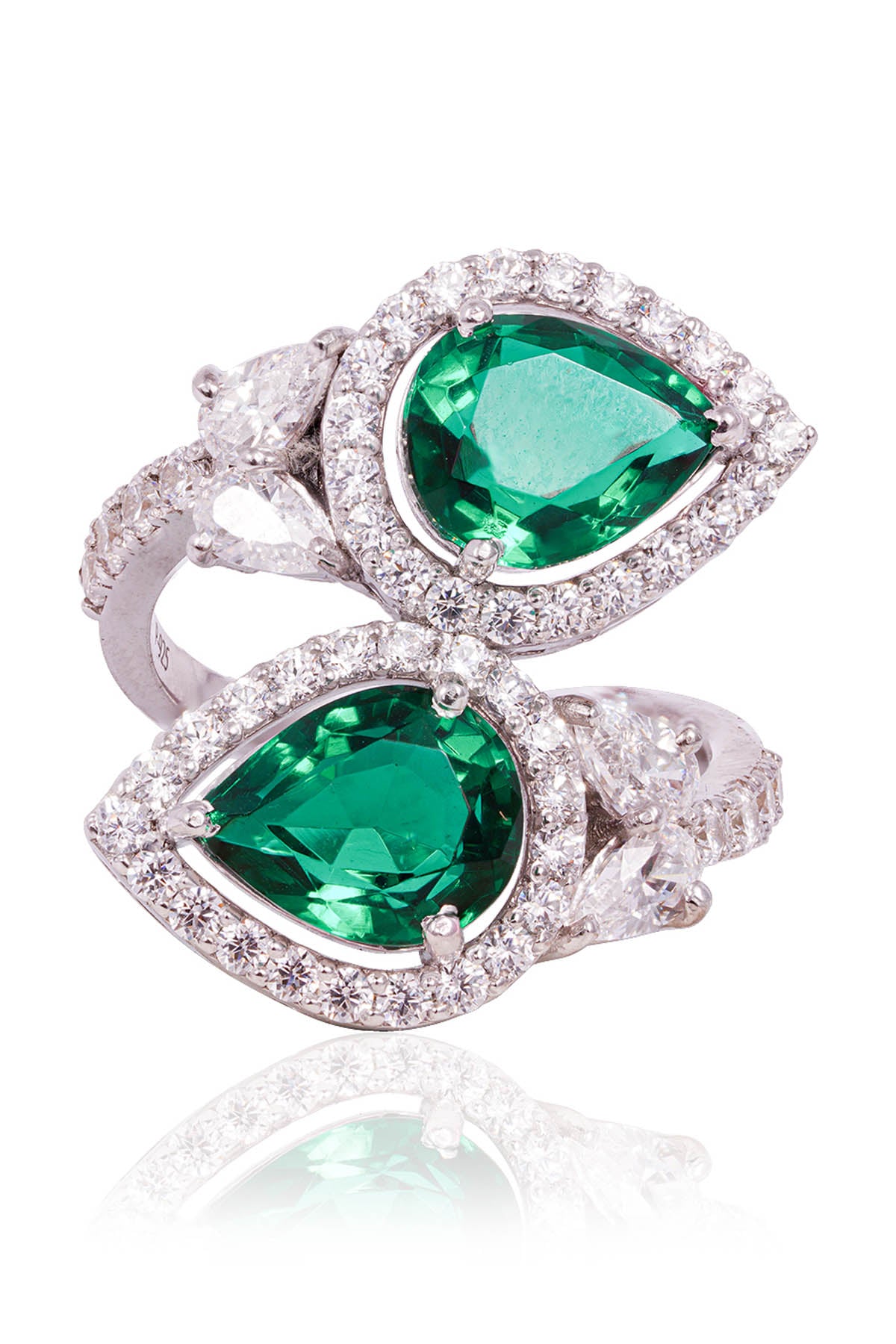 Green Pear Stone Ring