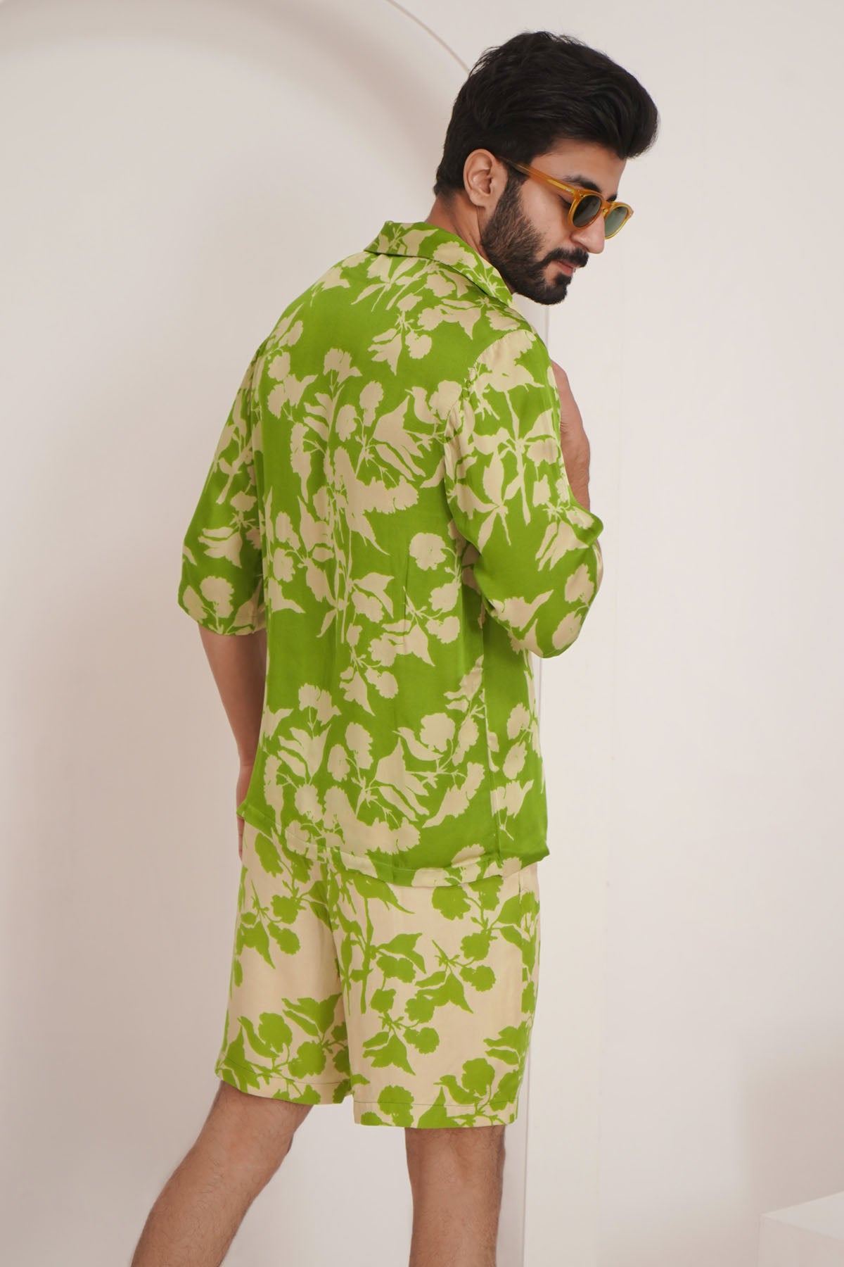 Green Printed Relaxed Fit Shirt