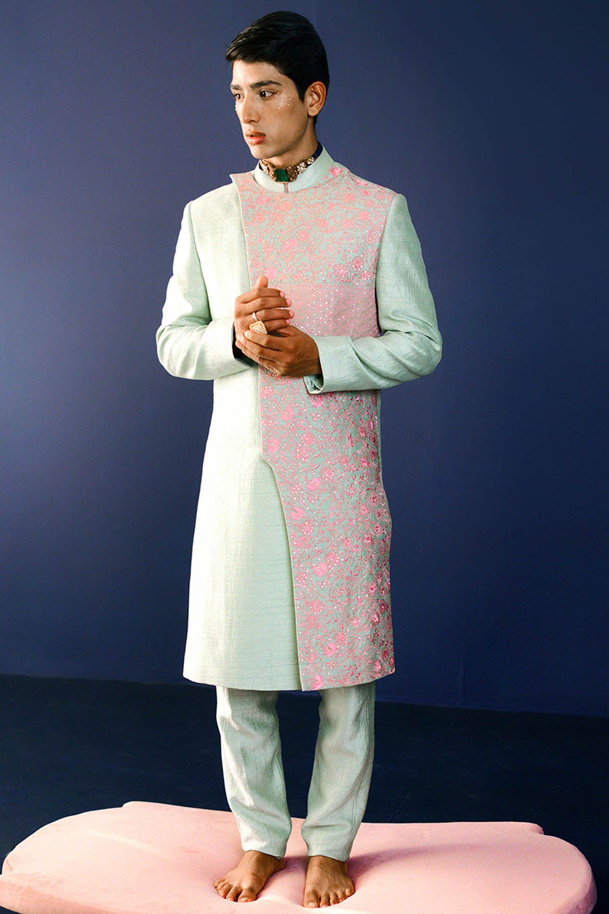 Green Resham Sherwani Set