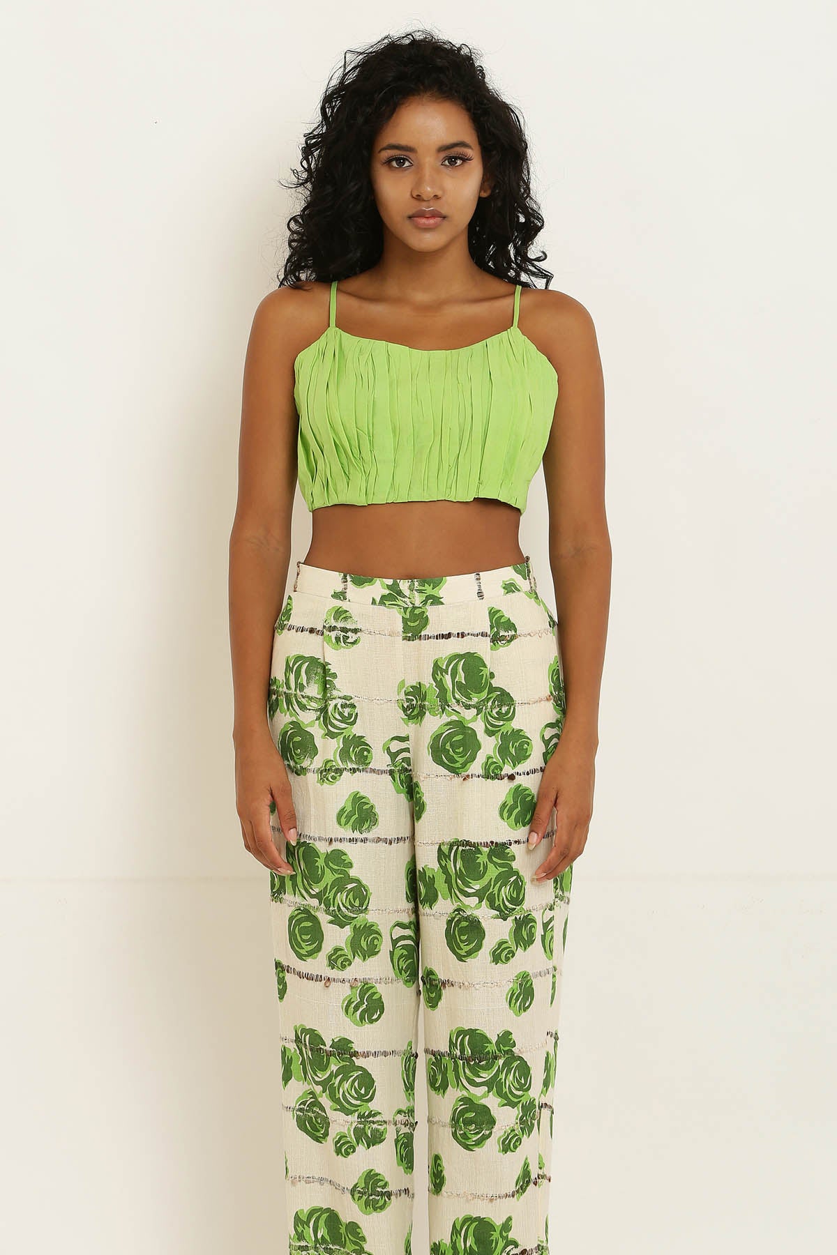 Green Rose Cape Co-ord Set