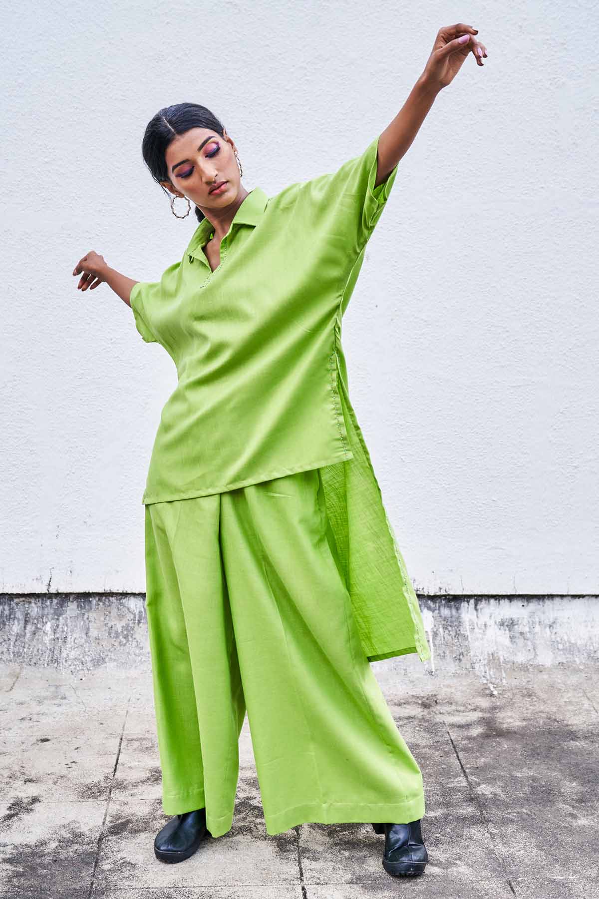 Green Sali Embroidered Co-ord Set