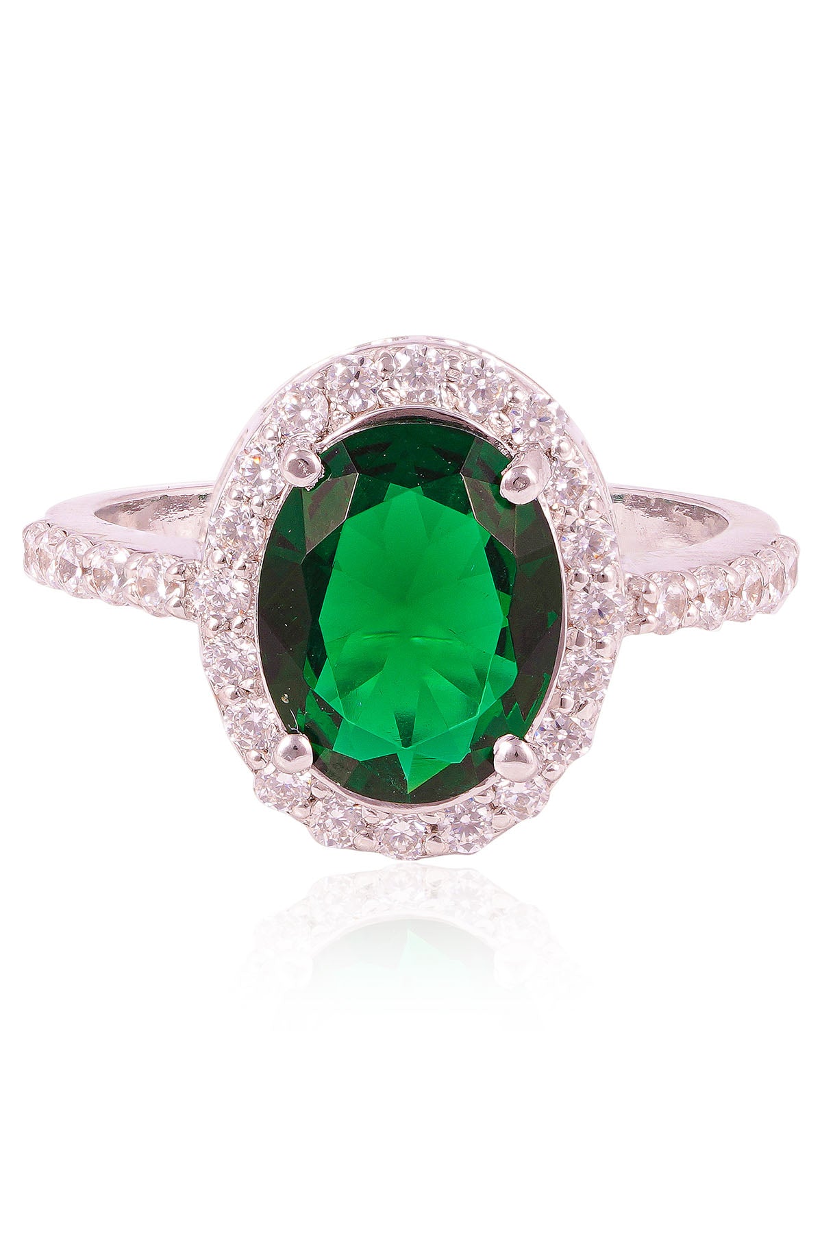 Green Stone Sterling Silver Ring