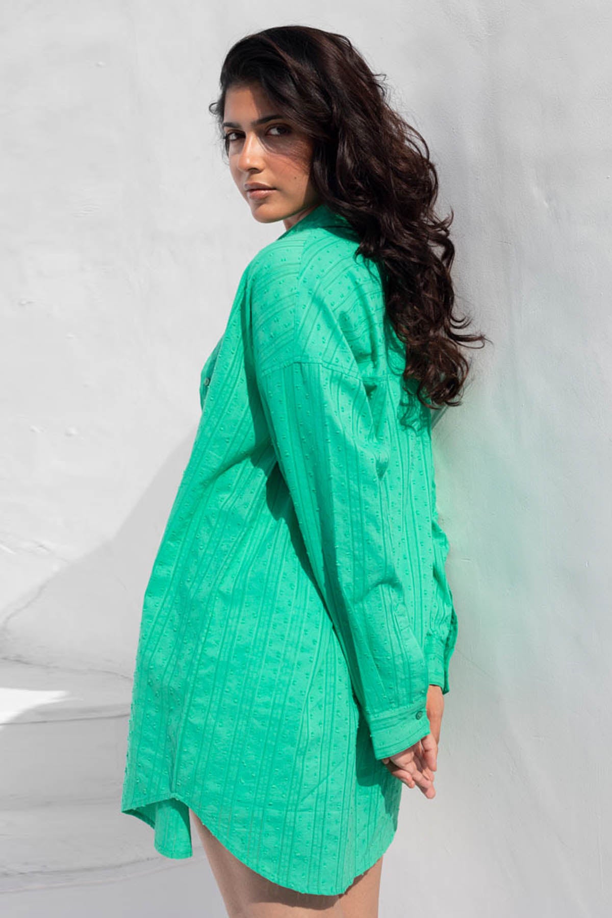 Green Swiss Dot Shirt