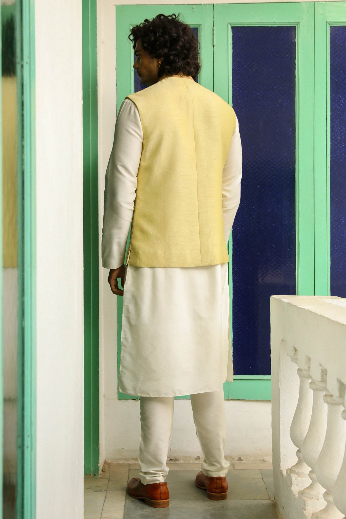 Green Zari Embroidered Bundi