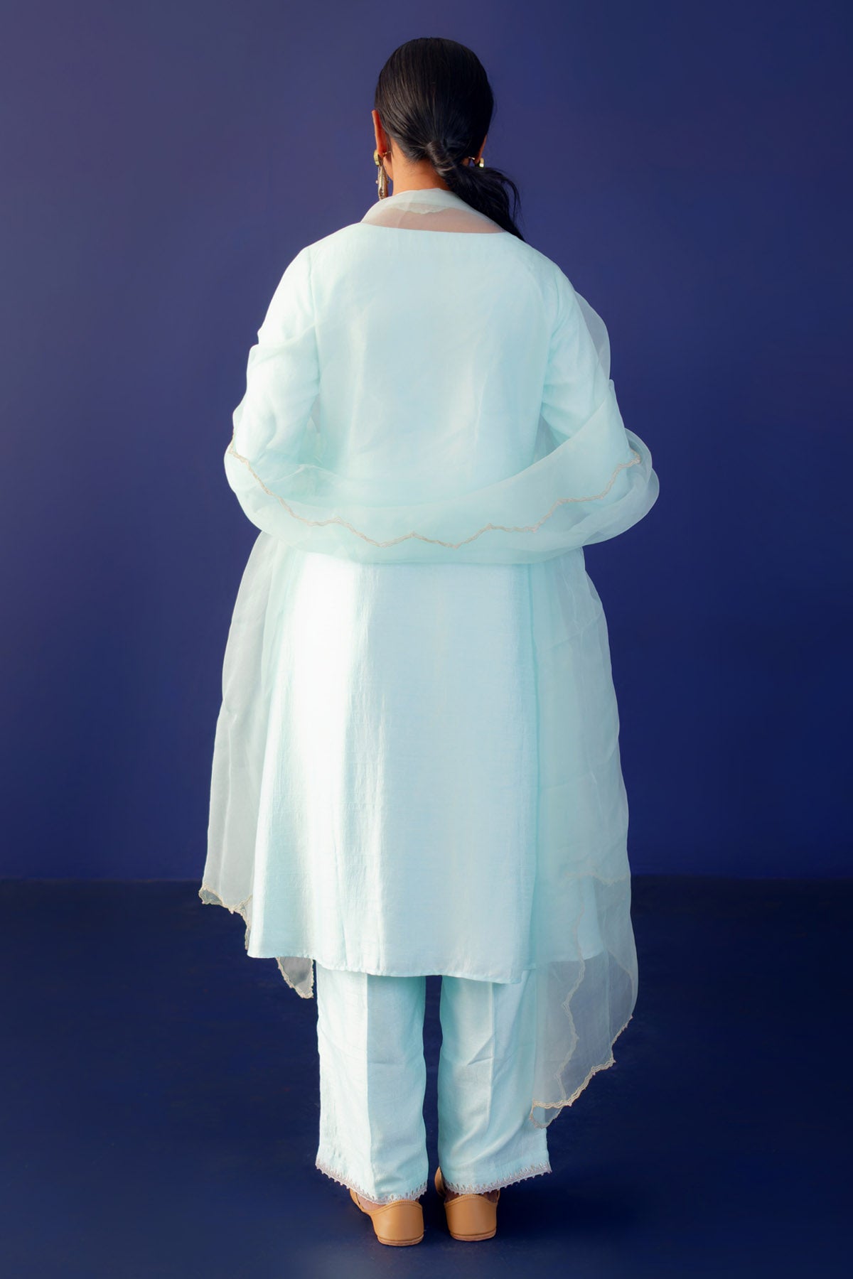 Green Zari & Pearl Kurta Set