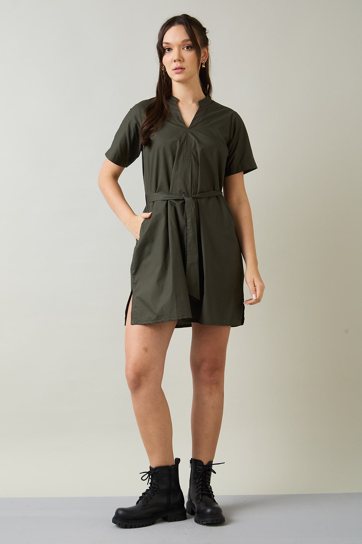 Buy Green 100% Cotton Poplin Dress by 7teen12 for women online at ScrollnShops