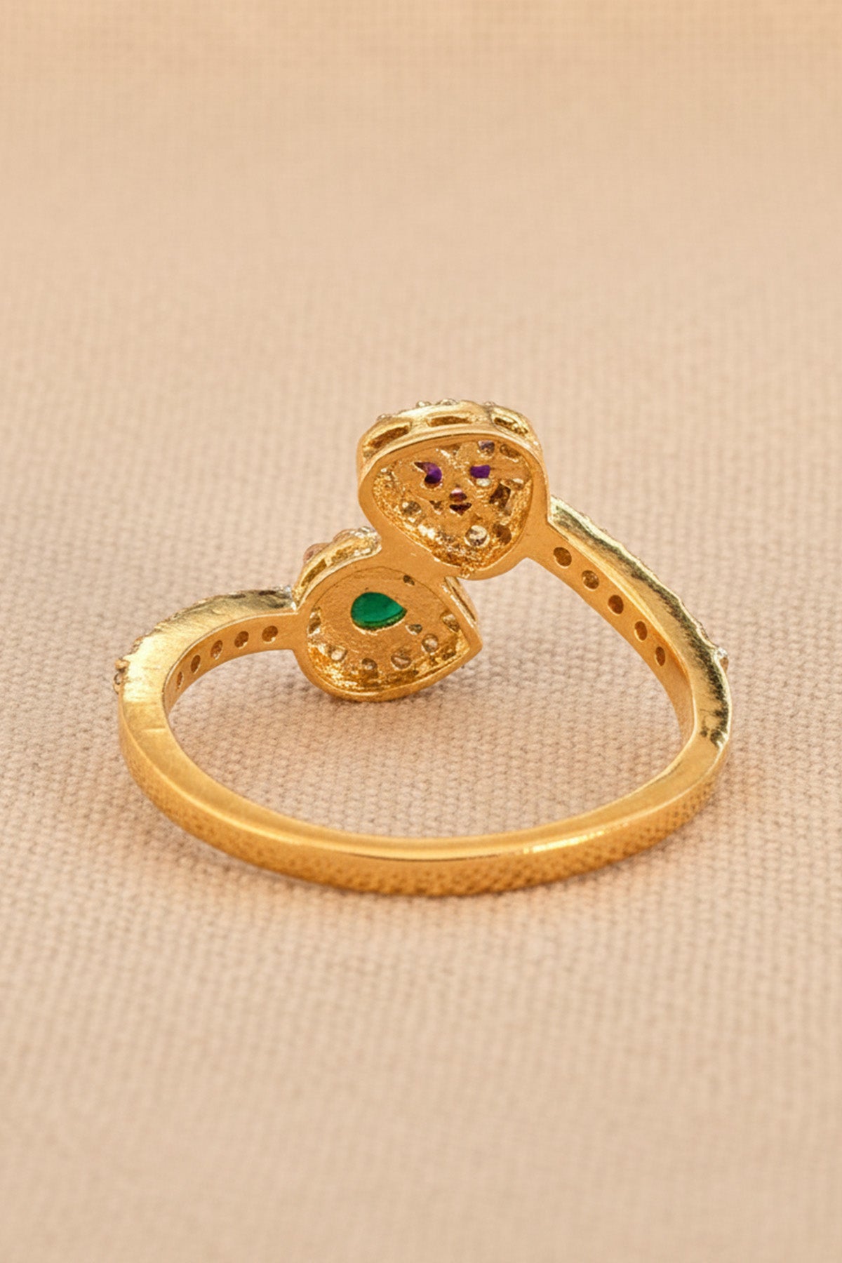 Green 925 Moissanite Polki Ring