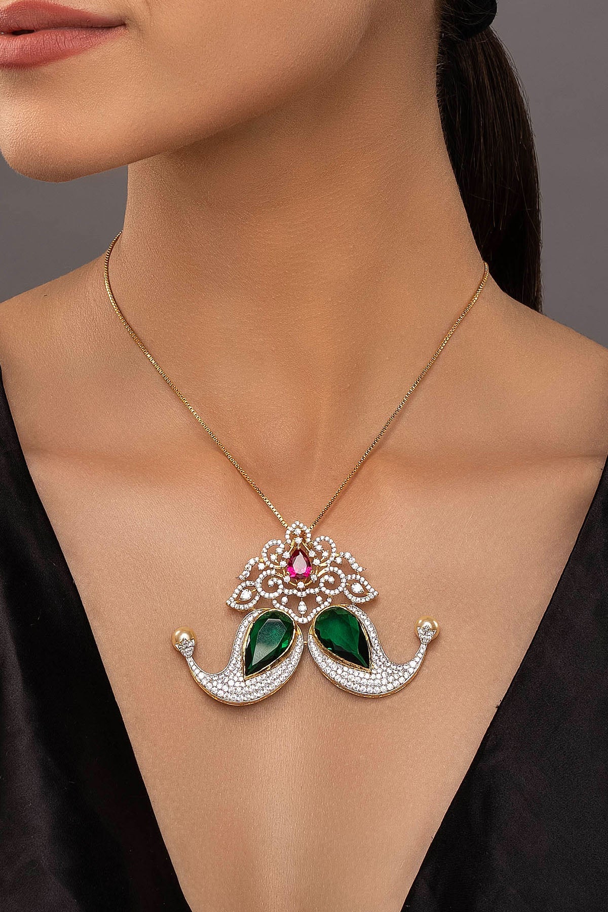 Buy Green 925 Silver Crown Pendant for women by Sica online available at scrollnshops