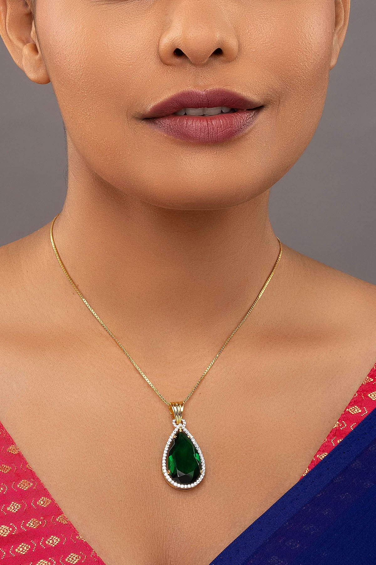 Buy Green 925 Silver Drop Pendant for women by Sica online available at scrollnshops