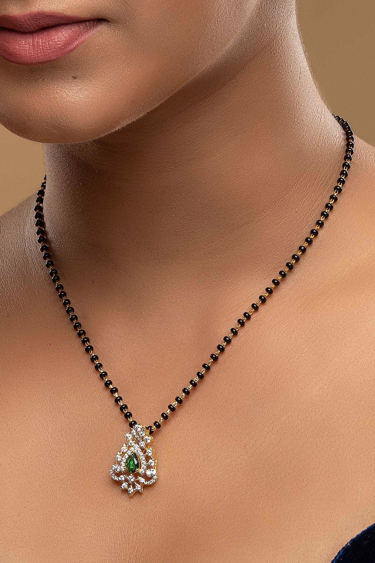 Buy Green 925 silver mangalsutra for women by Sica online available at scrollnshops
