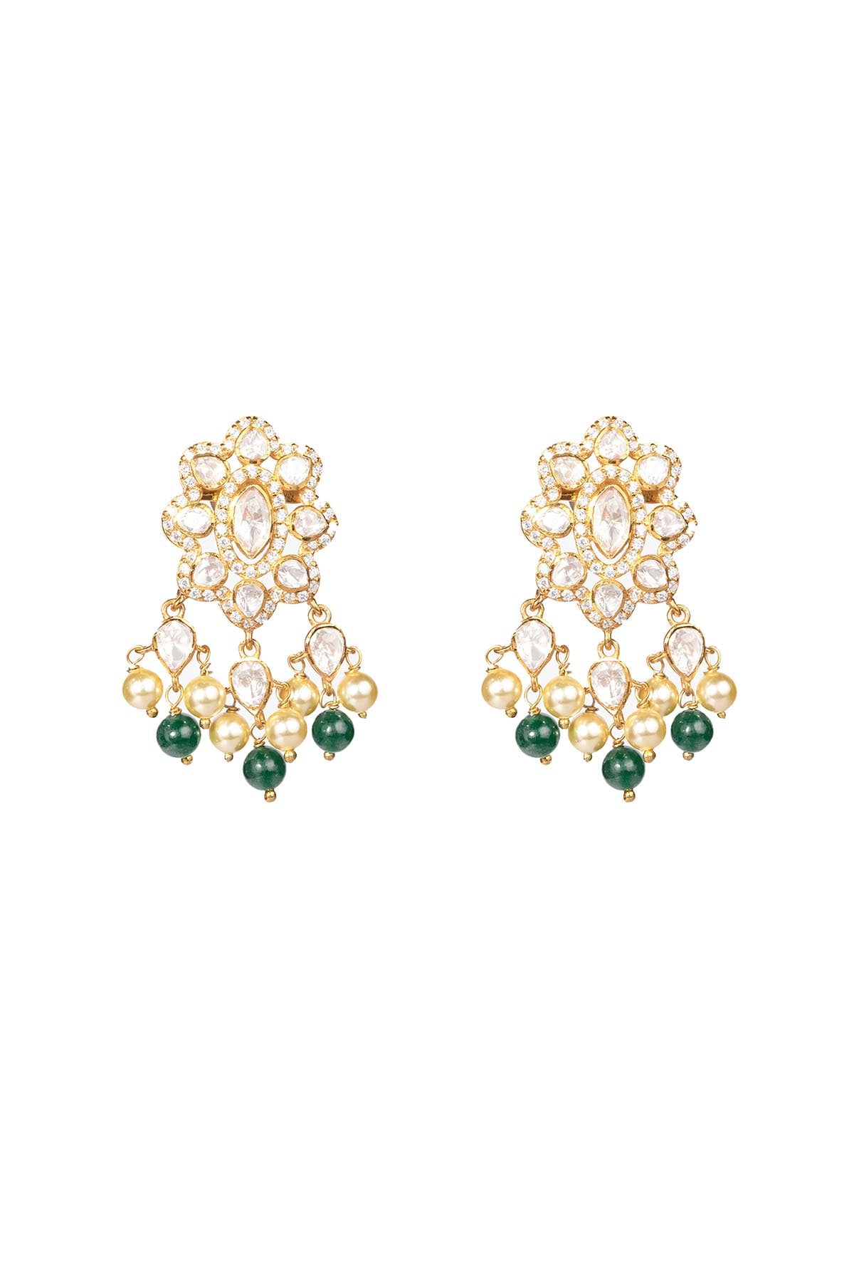 Green Anagha Polki Necklace Set