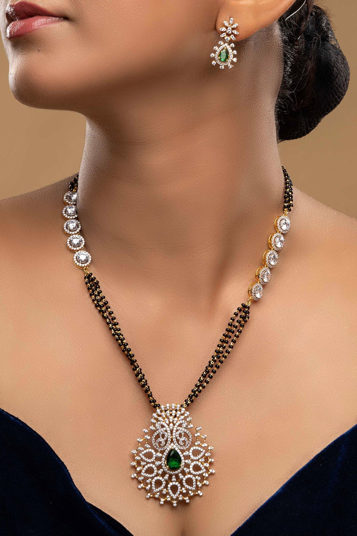 Buy Green And Red Mangalsutra Set for women by Sica online available at scrollnshops