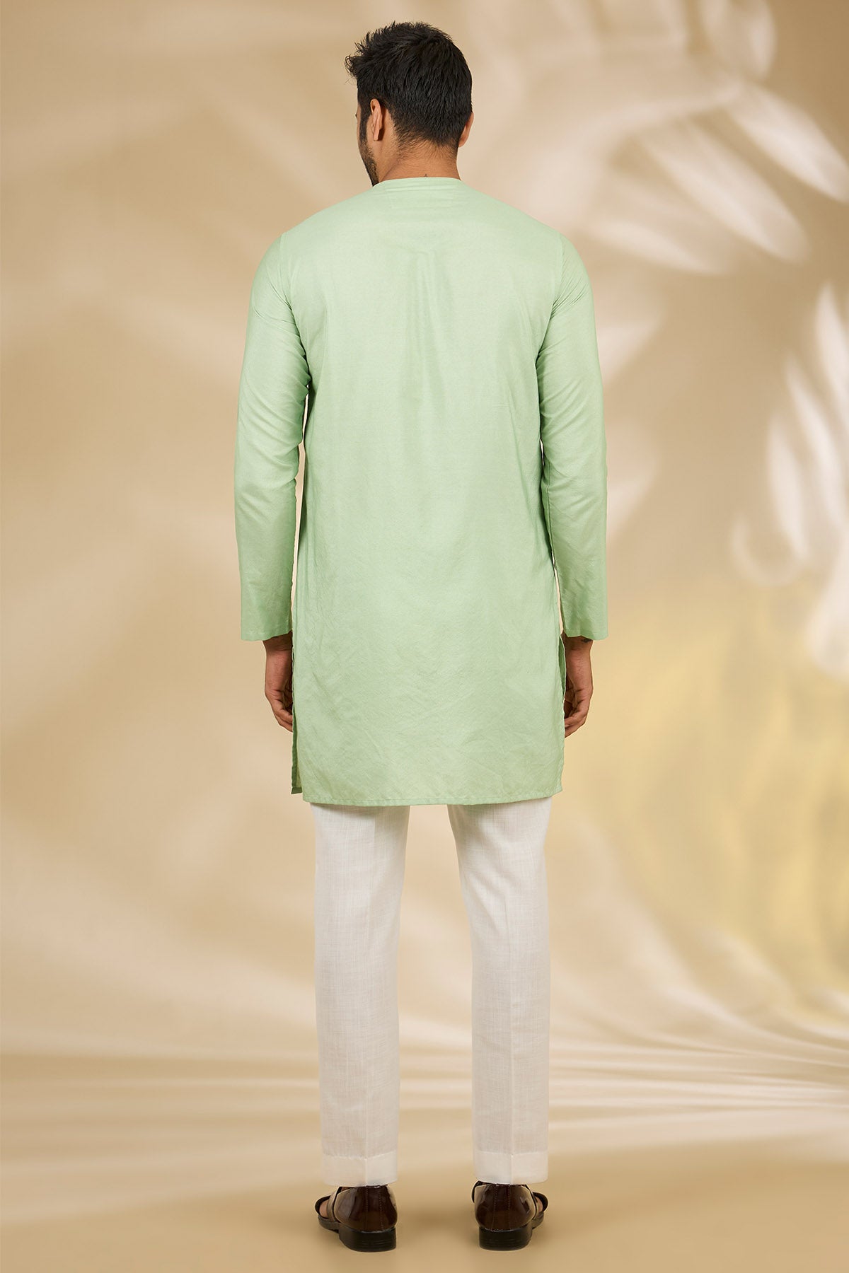 Green Art Silk Bandhgala Set